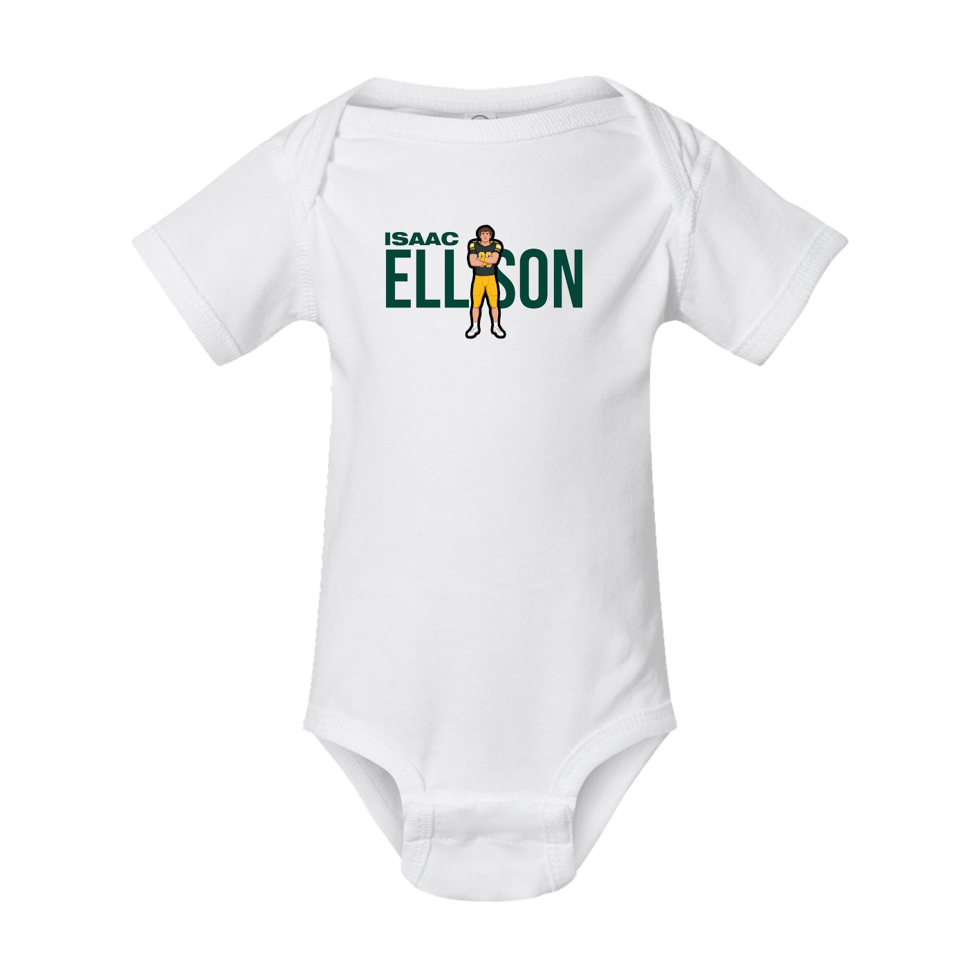 Baby Onesie — Player Name in White