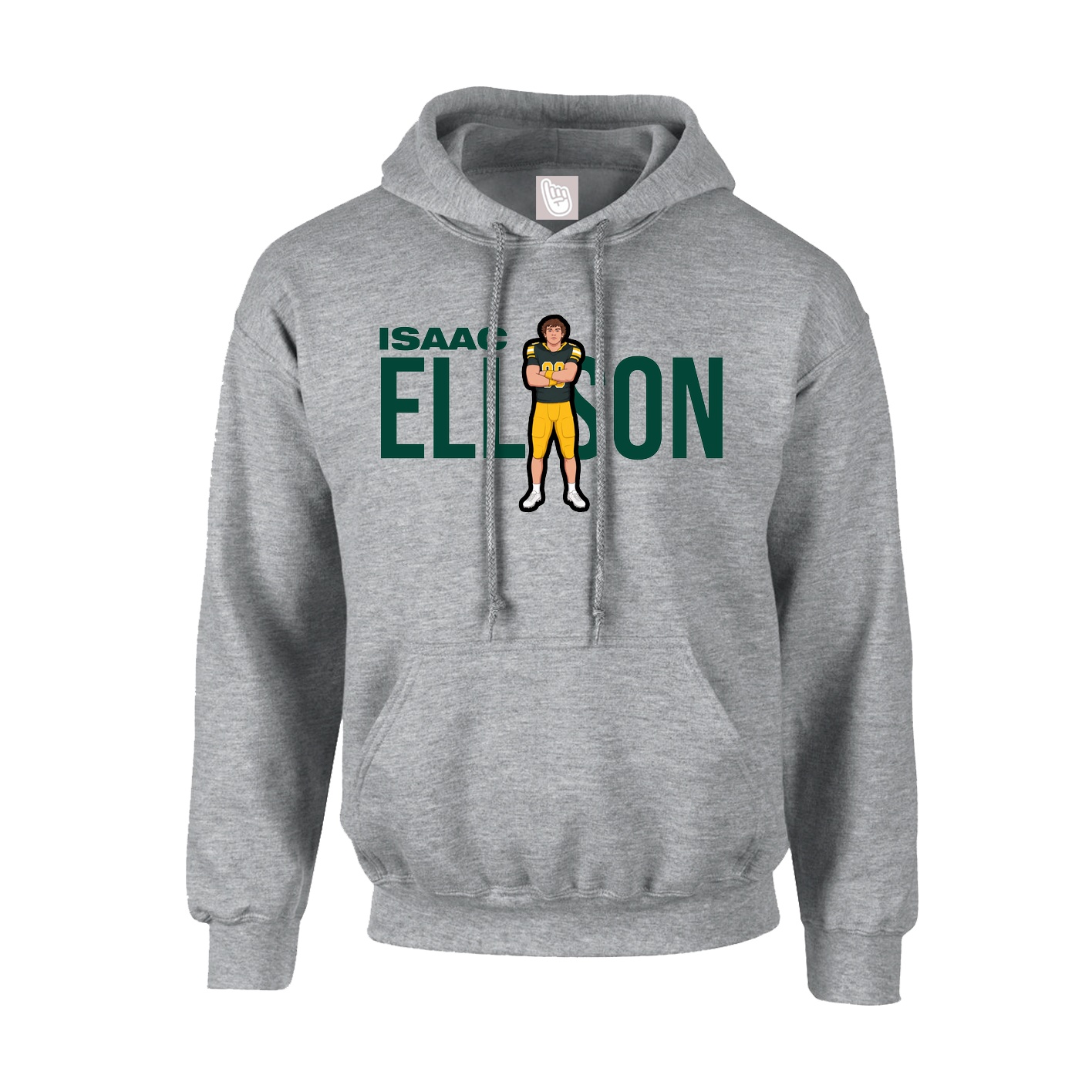 Hoodie — Player Name in Grey