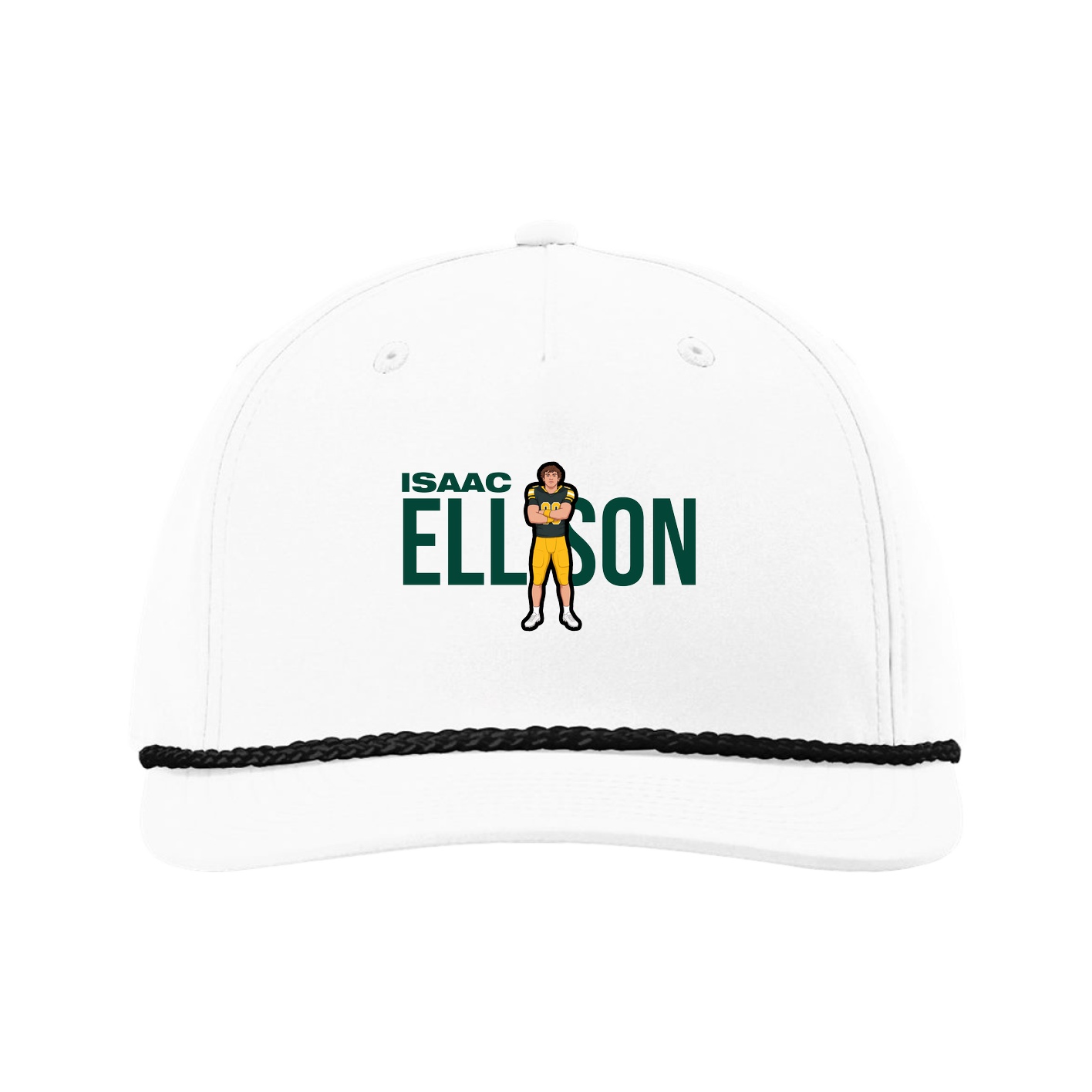 Five-Panel Classic Rope Cap — Player Name in White
