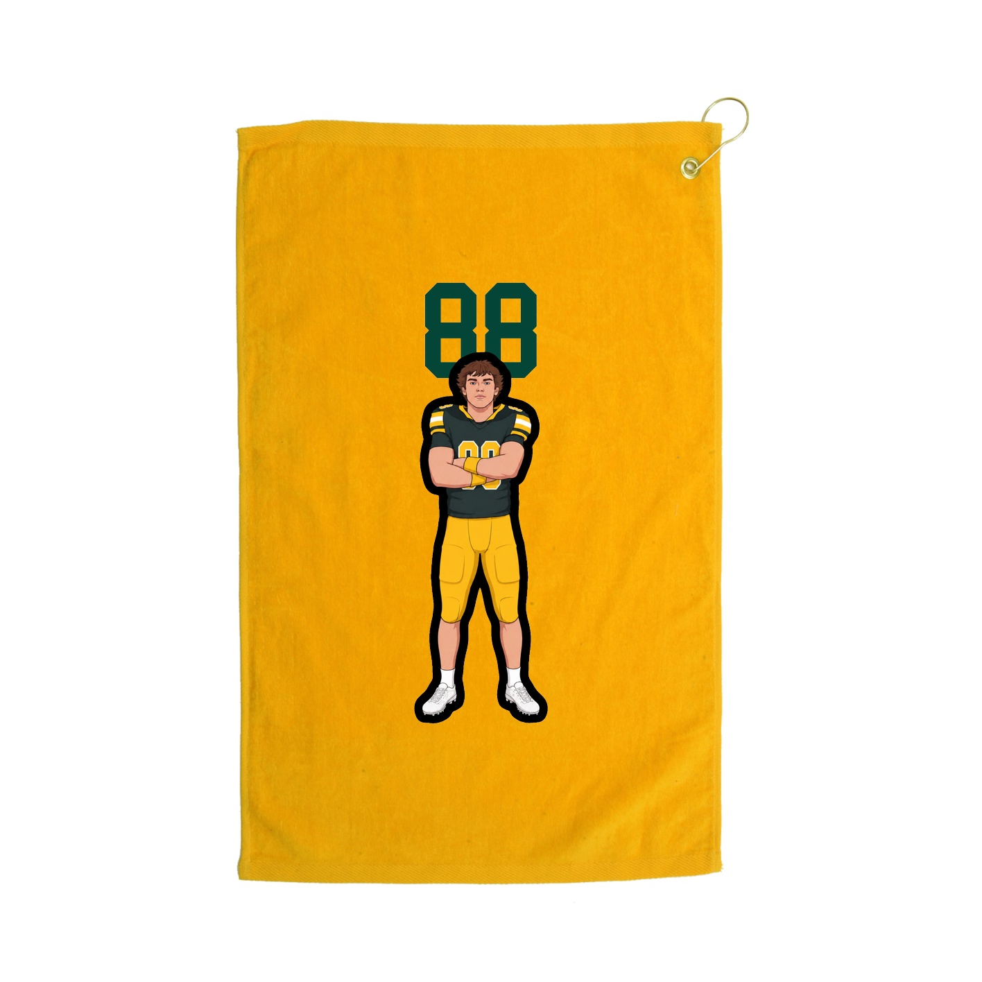 Golf Towel — Number Top in Gold