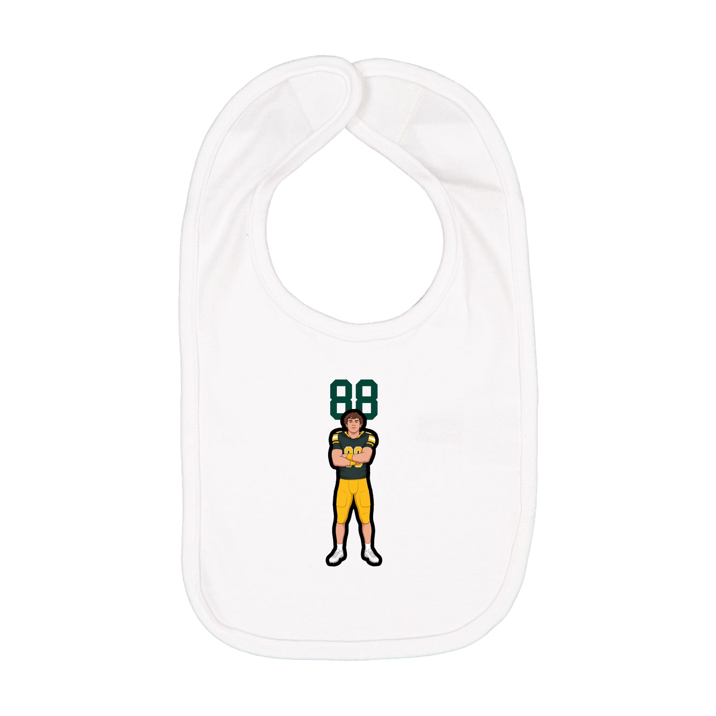 Infant Bib — Number Top in White