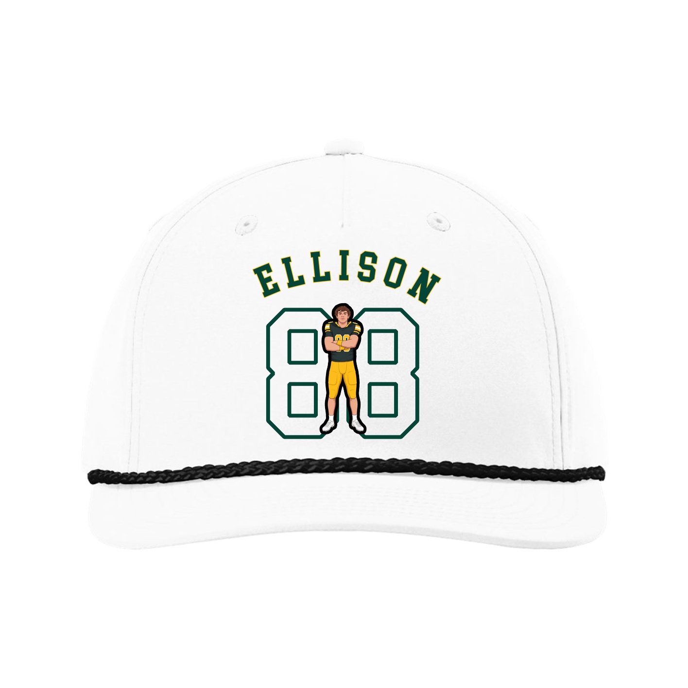 Five-Panel Classic Rope Cap — Shirsey Arch in White