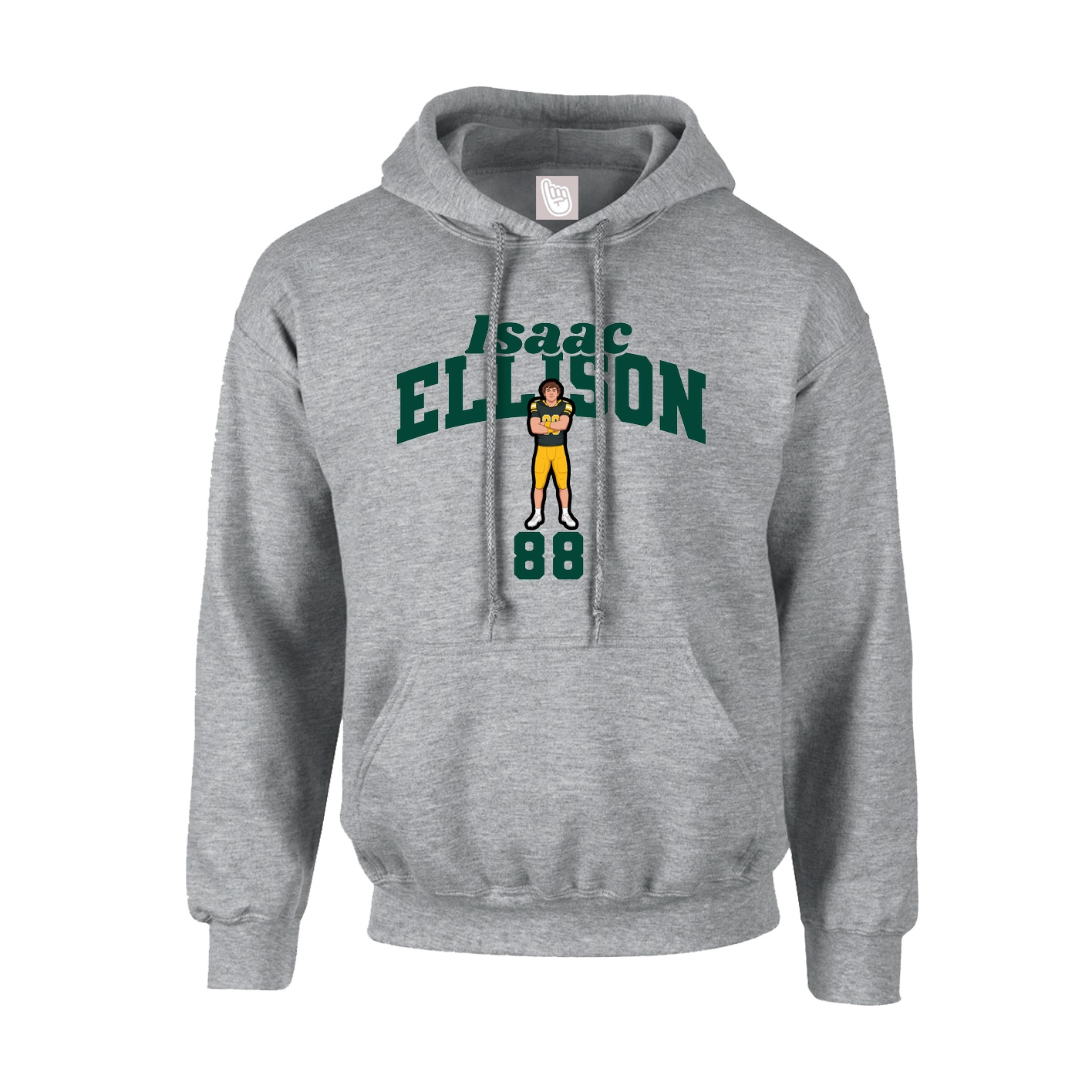 Youth Hoodie — Signature Arch in Grey