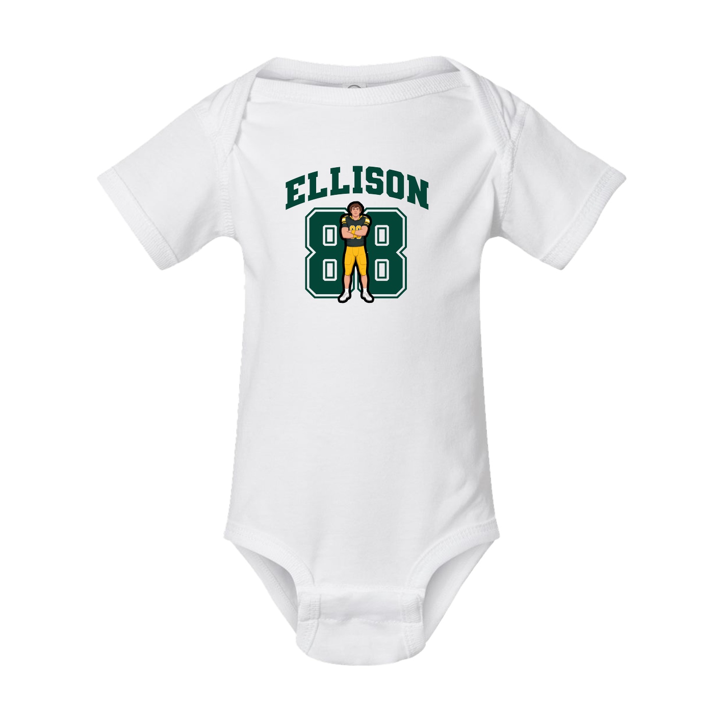 Baby Onesie — Number in White