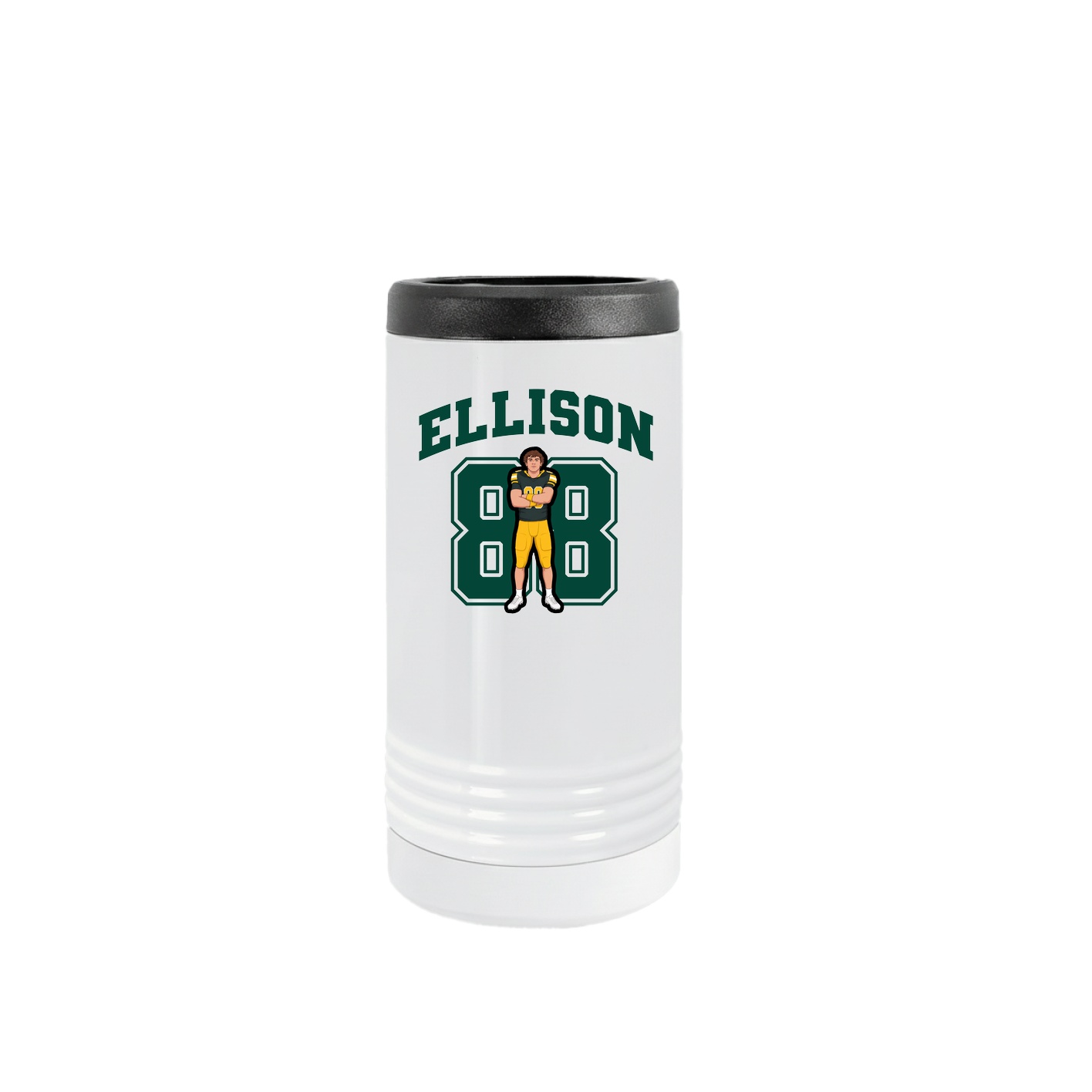 Slim Beverage Holder — Number in White