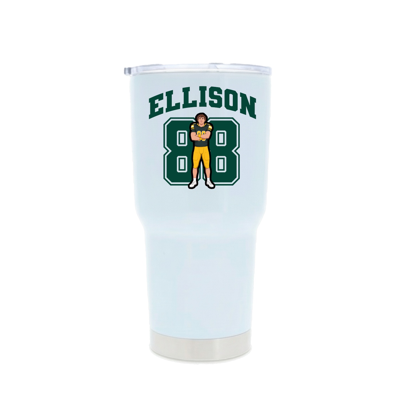 30oz Stainless Steel Tumbler — Number in White
