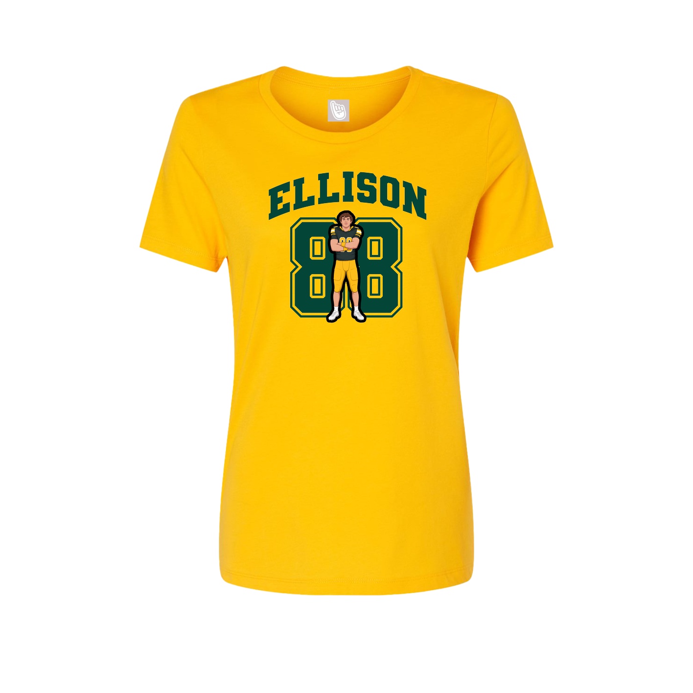 Fitted Women's Tee — Number in Gold