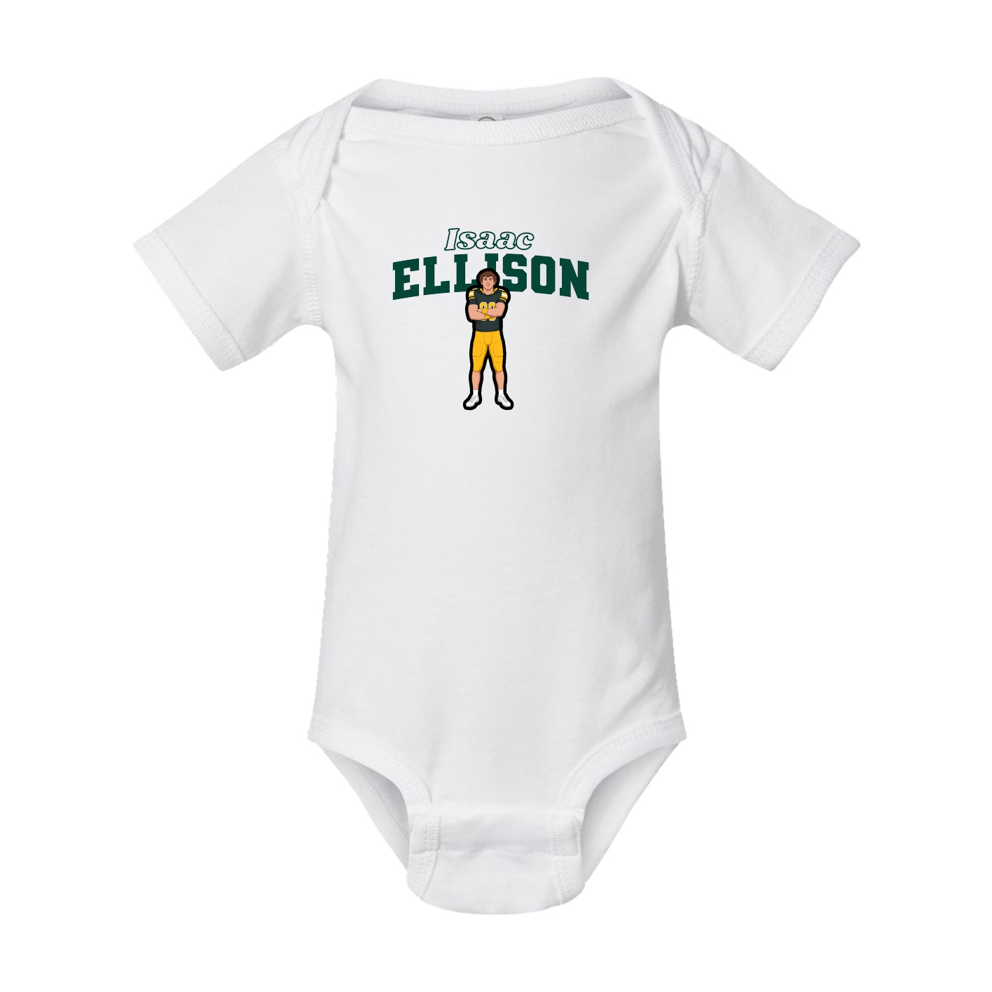 Baby Onesie — Name Arch in White