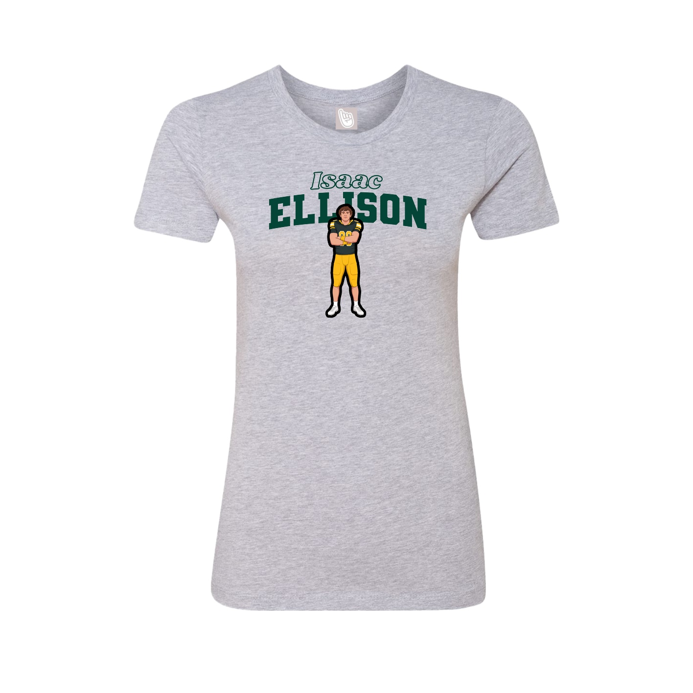 Fitted Women's Tee — Name Arch in Grey
