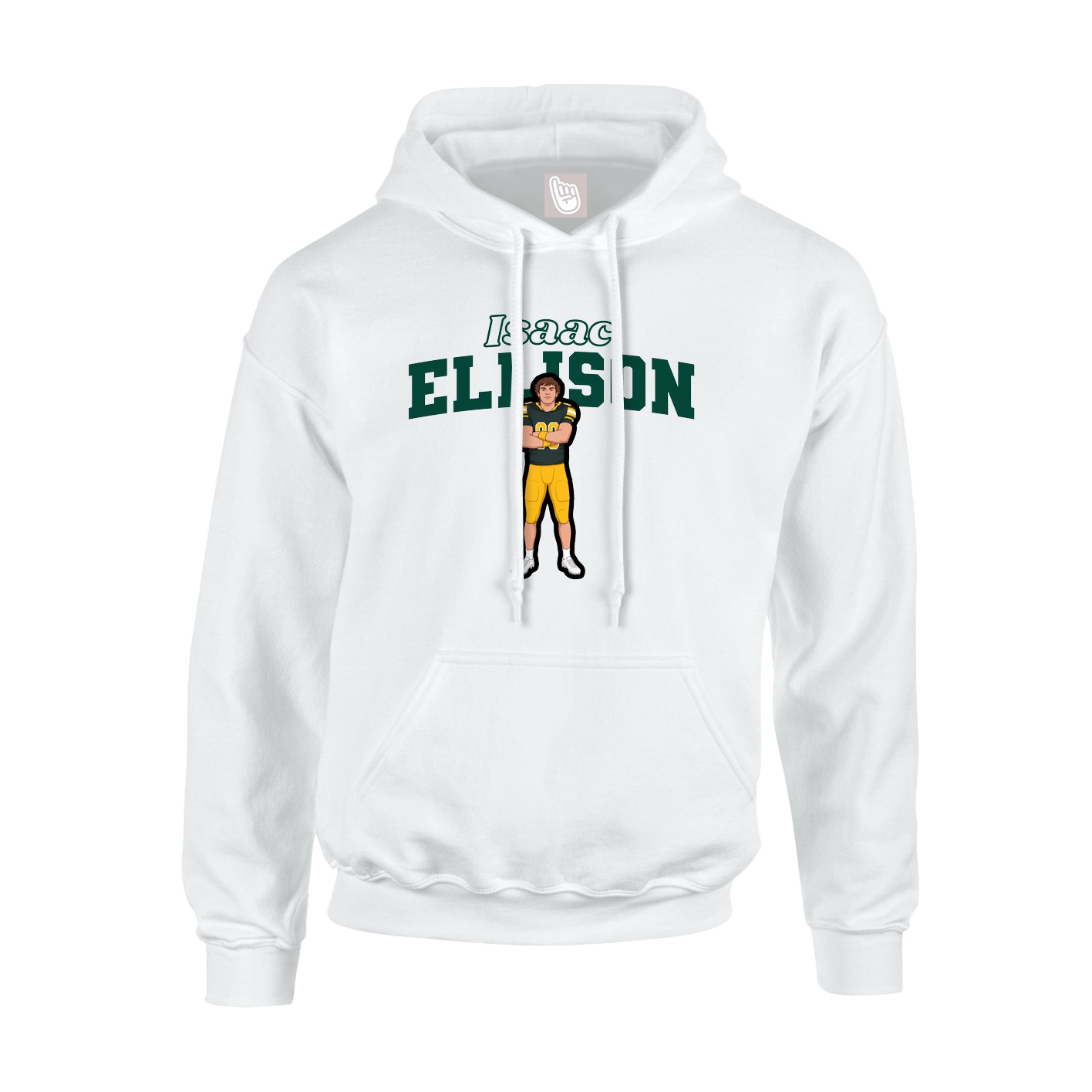 Hoodie — Name Arch in White