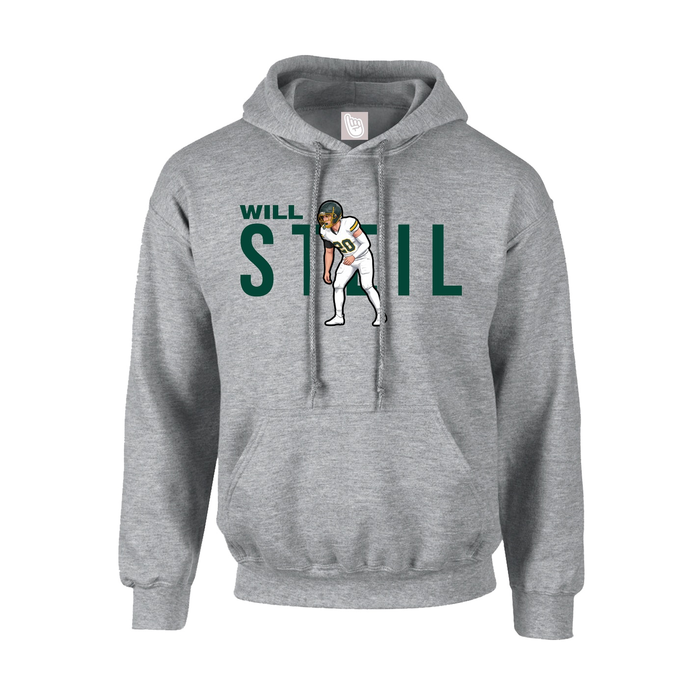 Youth Hoodie — Player Name in Grey