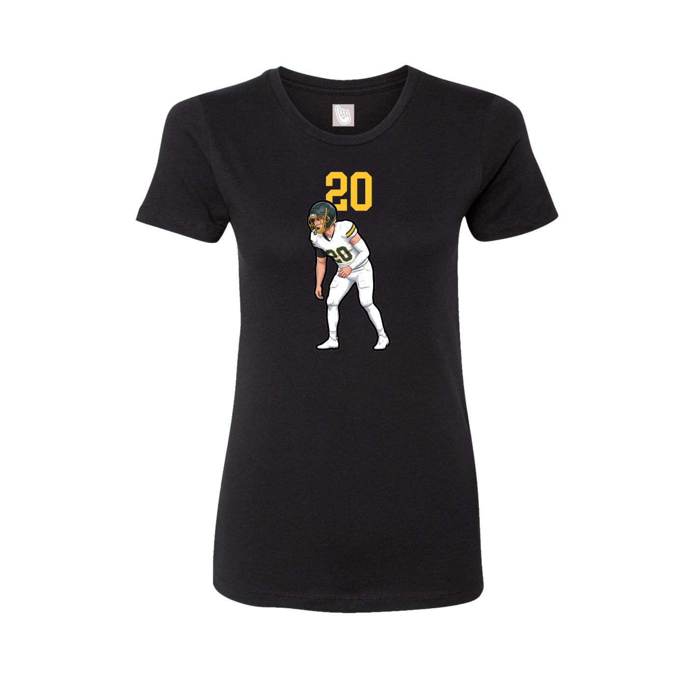 Fitted Women's Tee — Number Top in Black