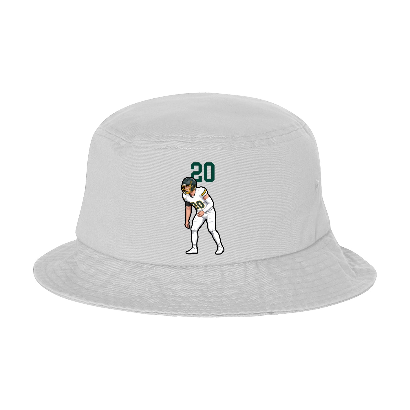 Bucket Cap — Number Top in White