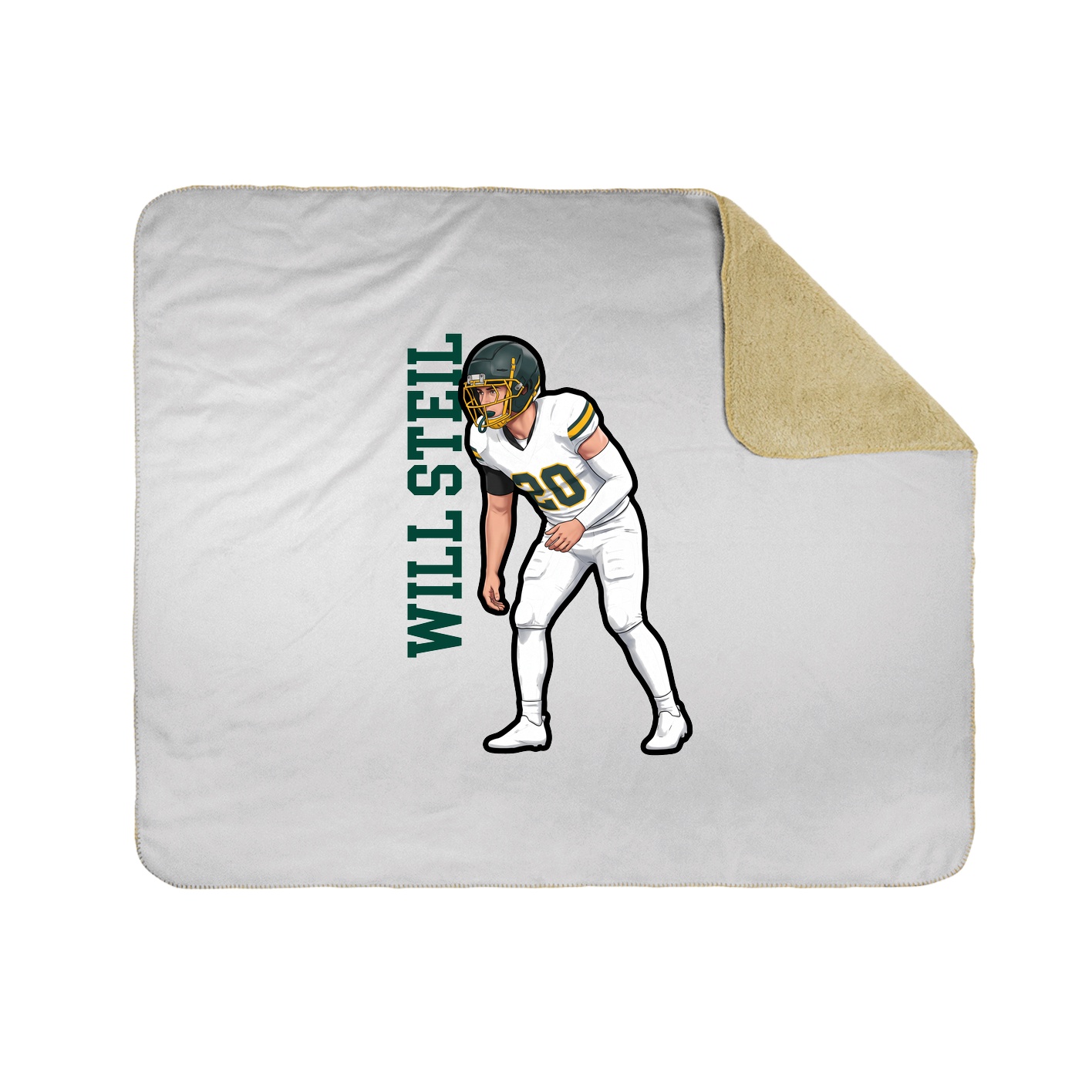 Throw Blanket — Name Vertical in White