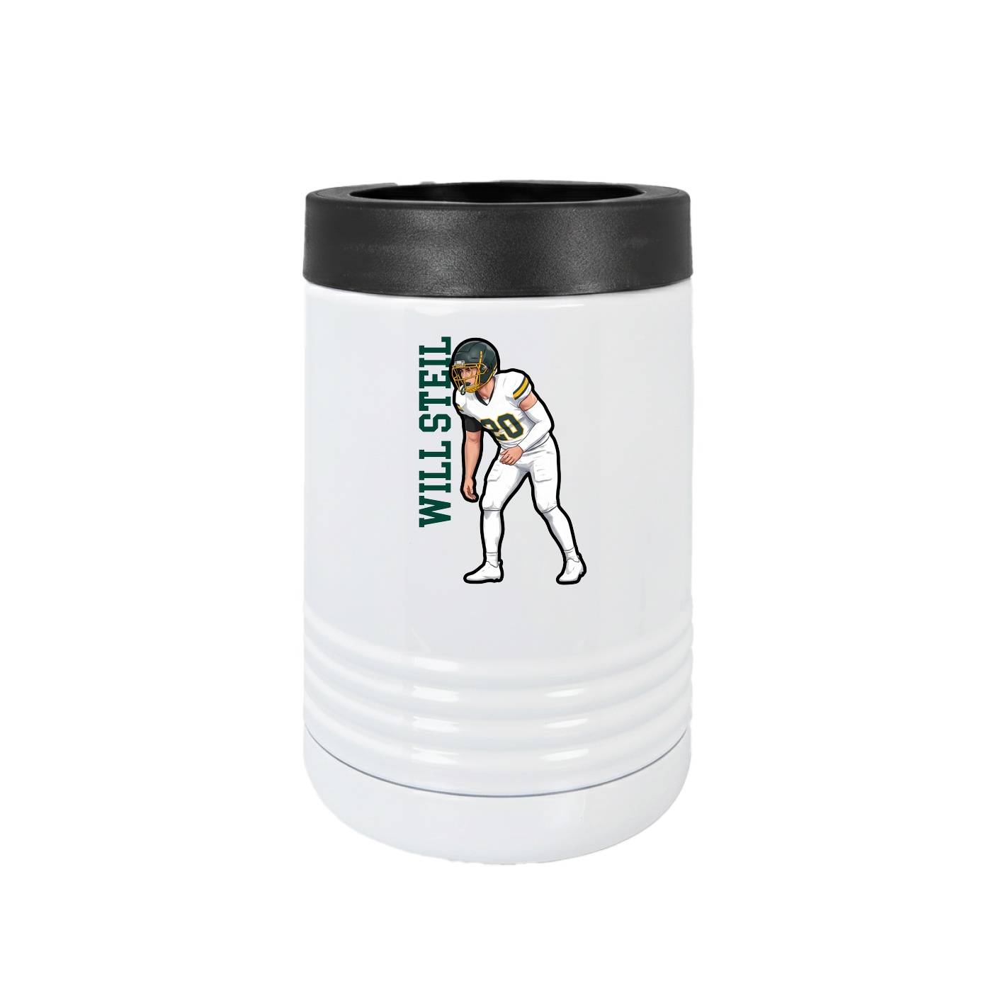 Beverage Holder — Name Vertical in White