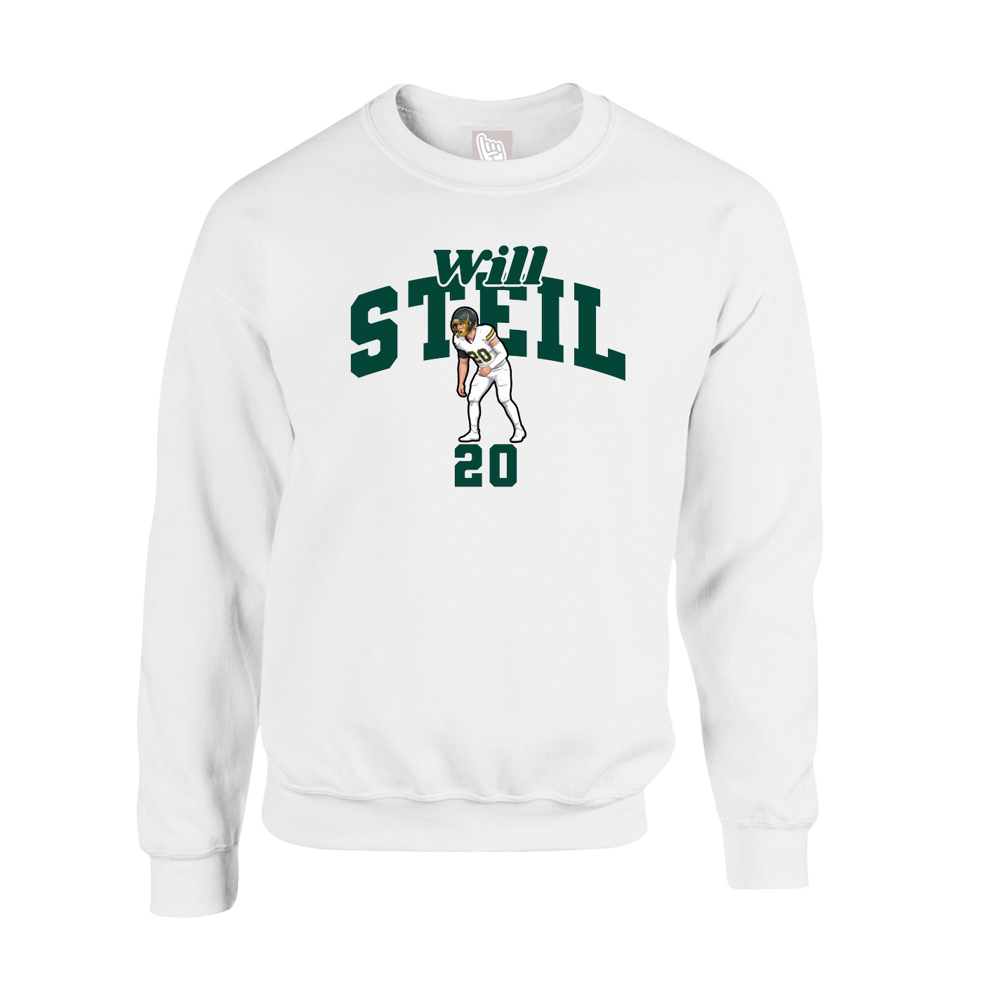 Fleece Crew — Signature Arch in White