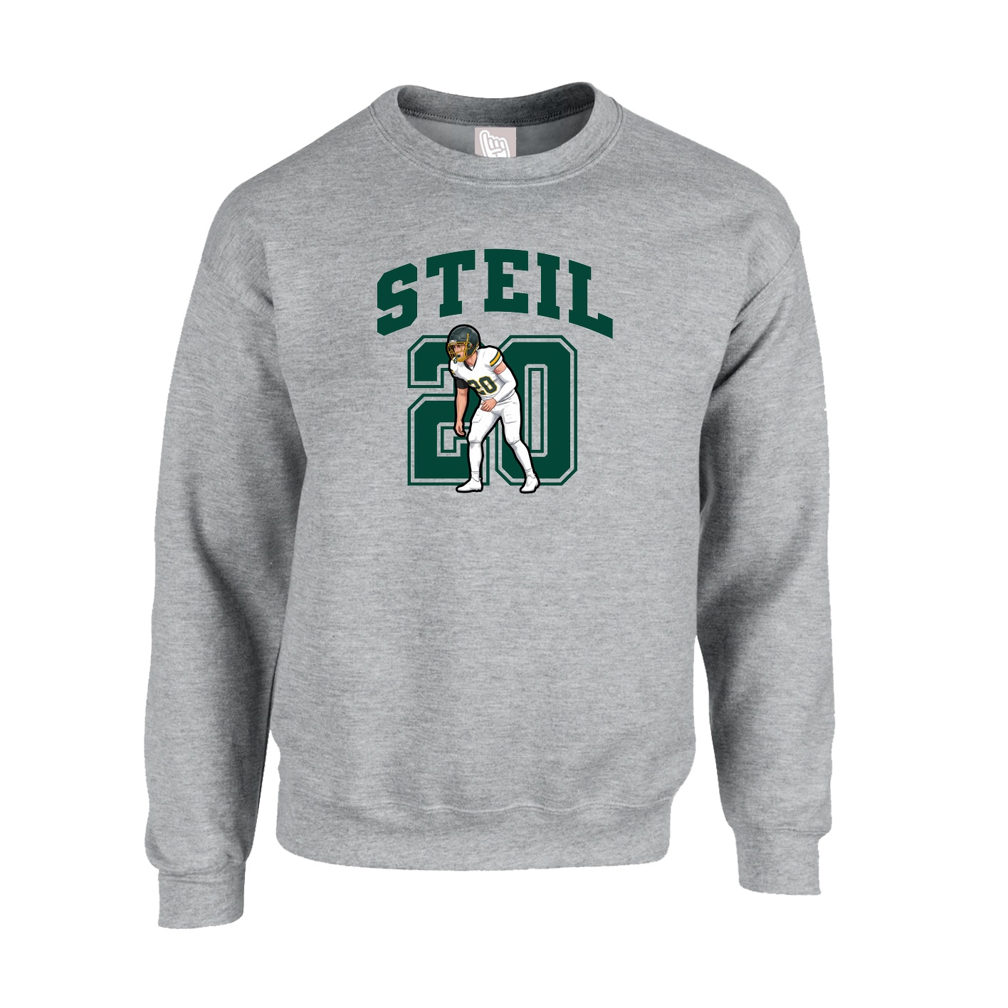 Fleece Crew — Number in Grey