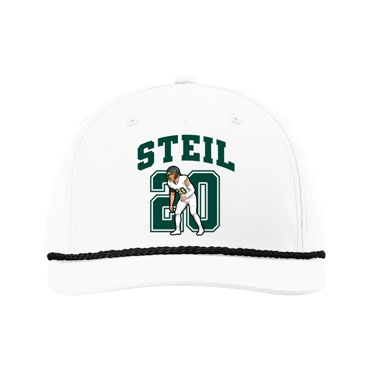Five-Panel Classic Rope Cap — Number in White