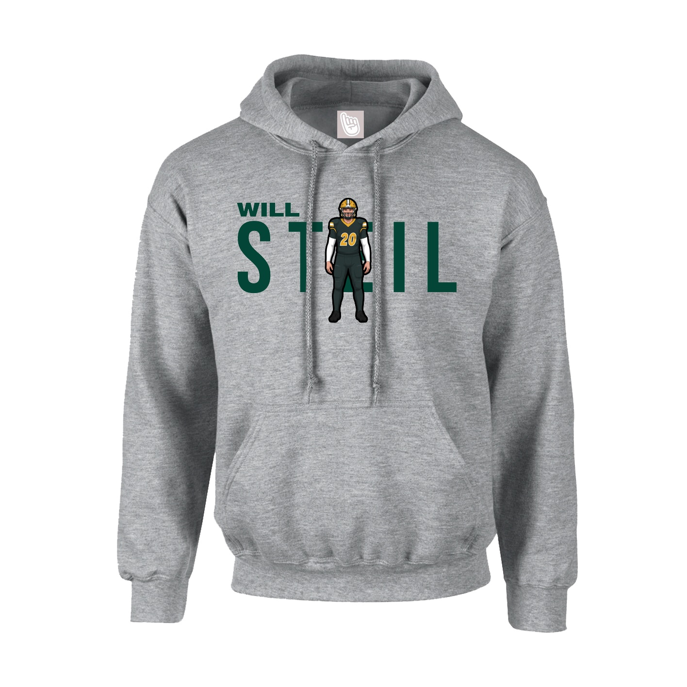 Hoodie — Player Name in Grey
