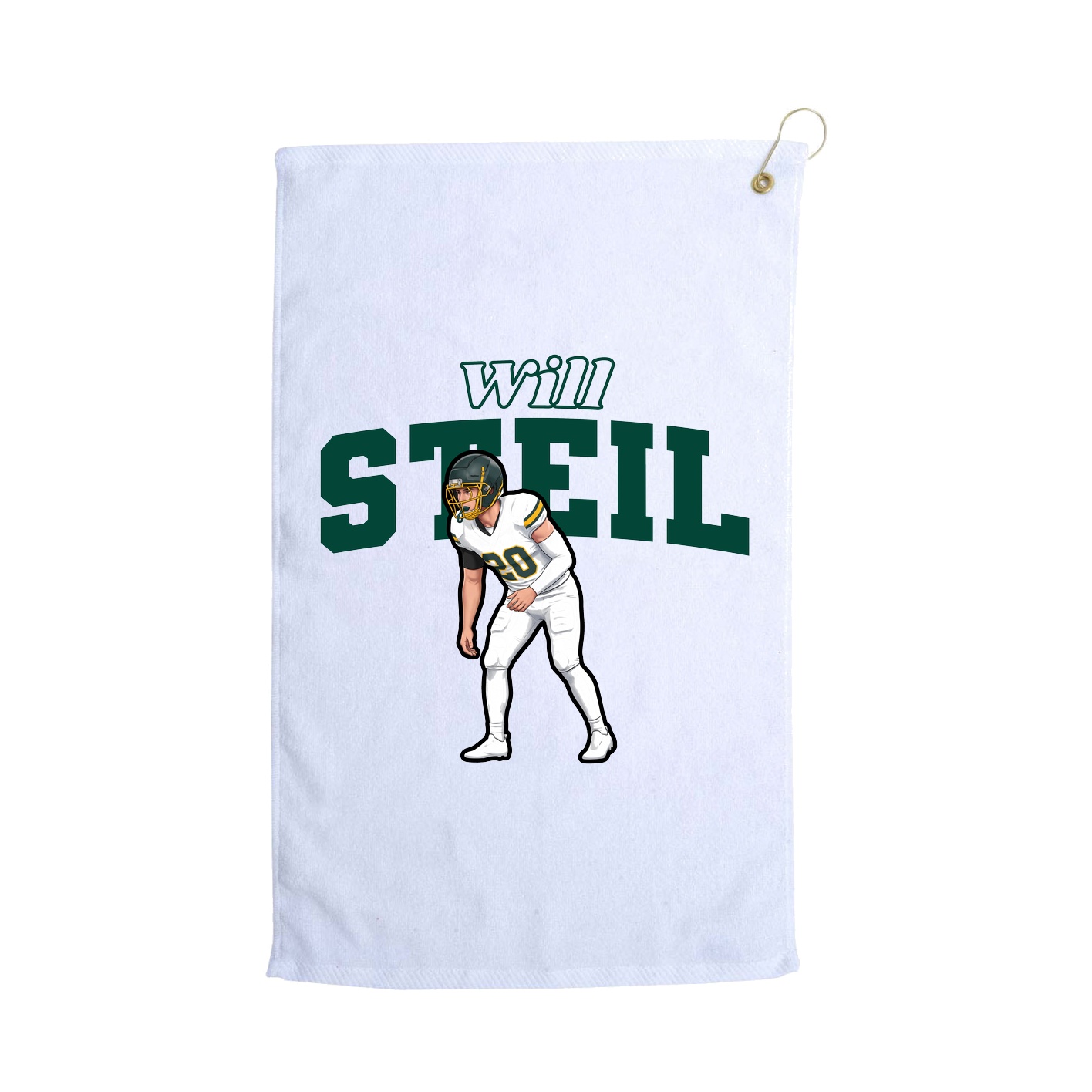 Golf Towel — Name Arch in White