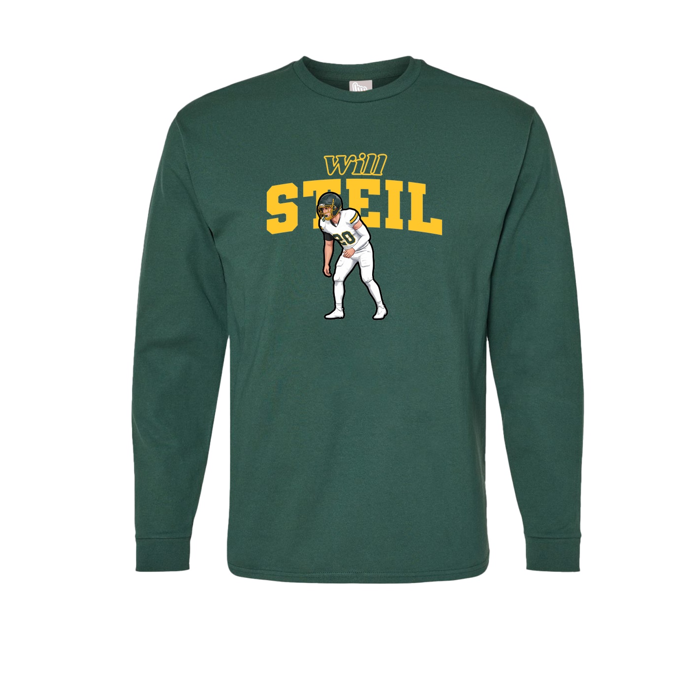 Long Sleeve Tee — Name Arch in Green