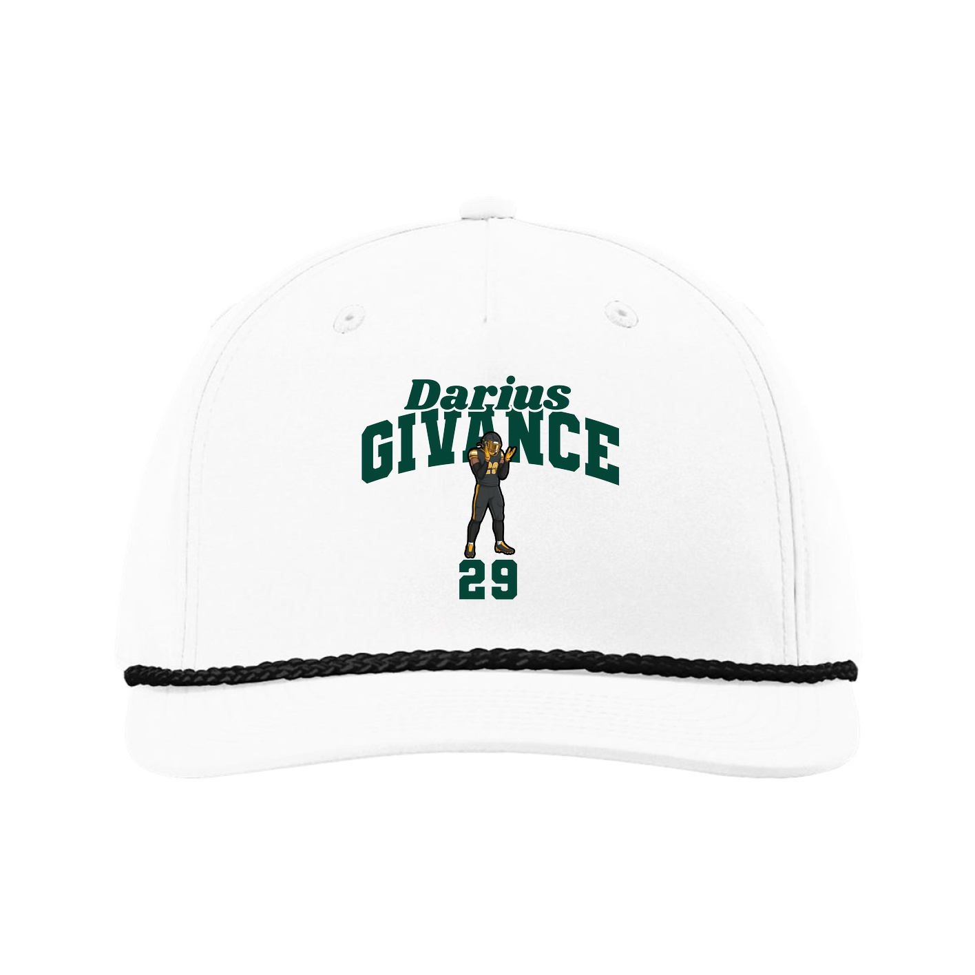 Five-Panel Classic Rope Cap — Signature Arch in White