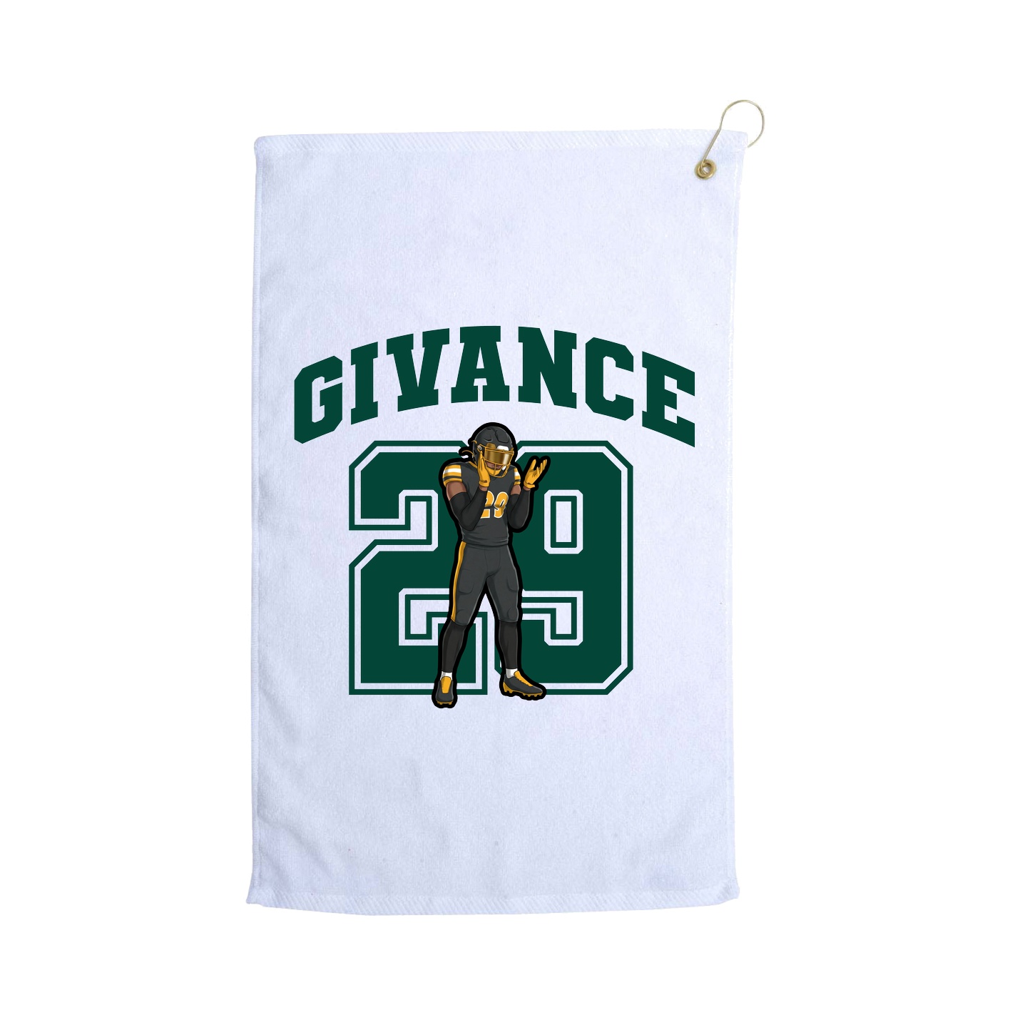 Golf Towel — Number in White