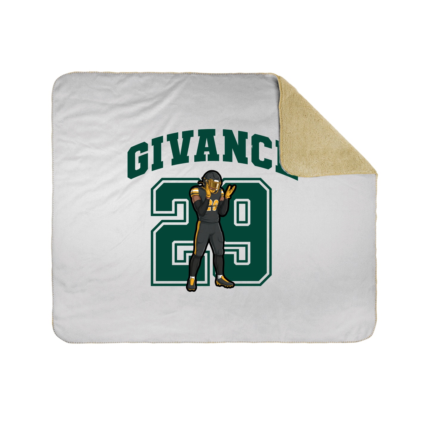 Throw Blanket — Number in White
