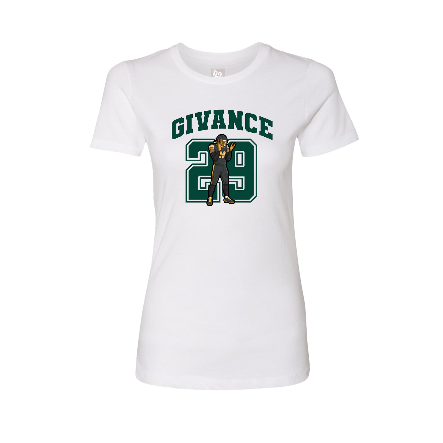 Fitted Women's Tee — Number in White