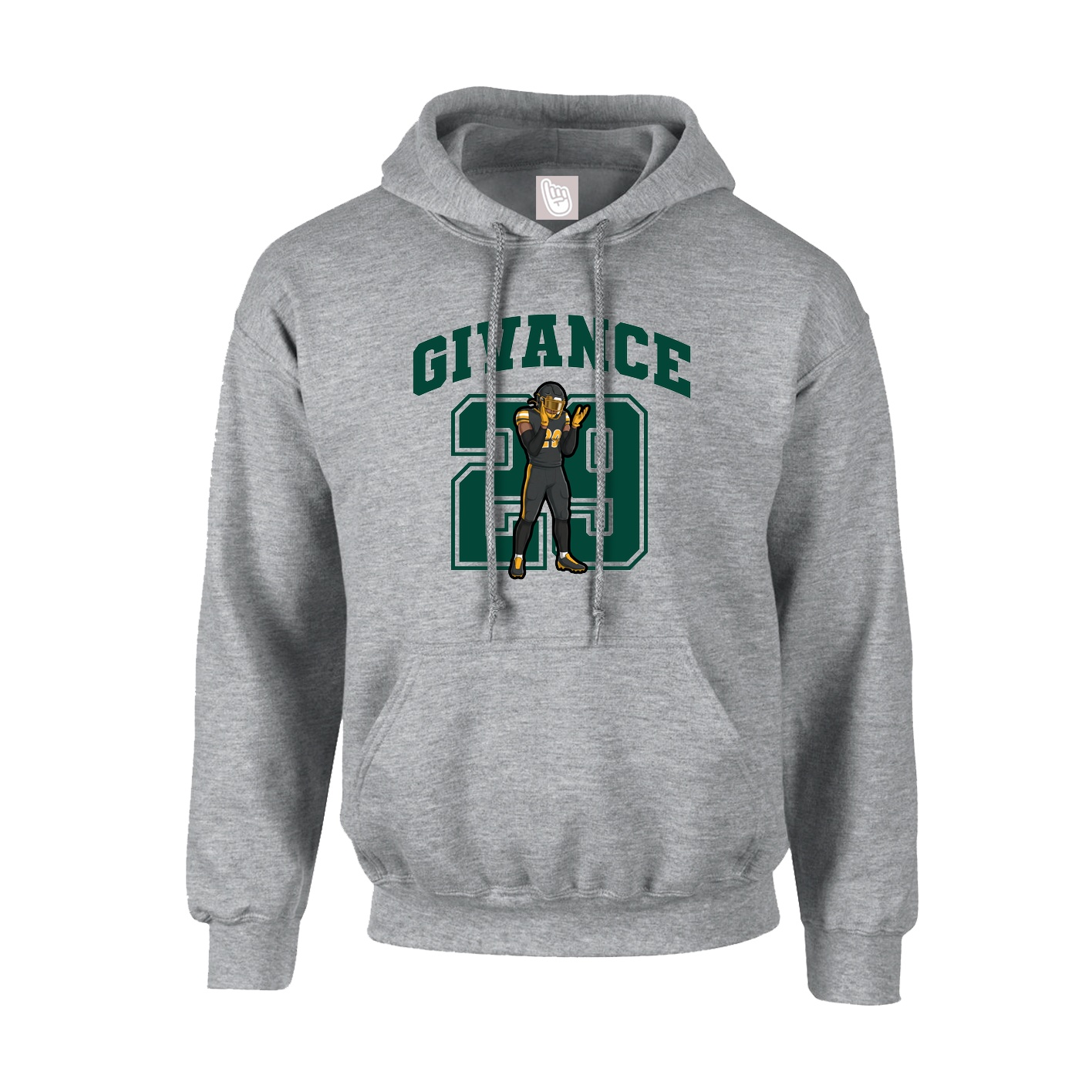 Youth Hoodie — Number in Grey