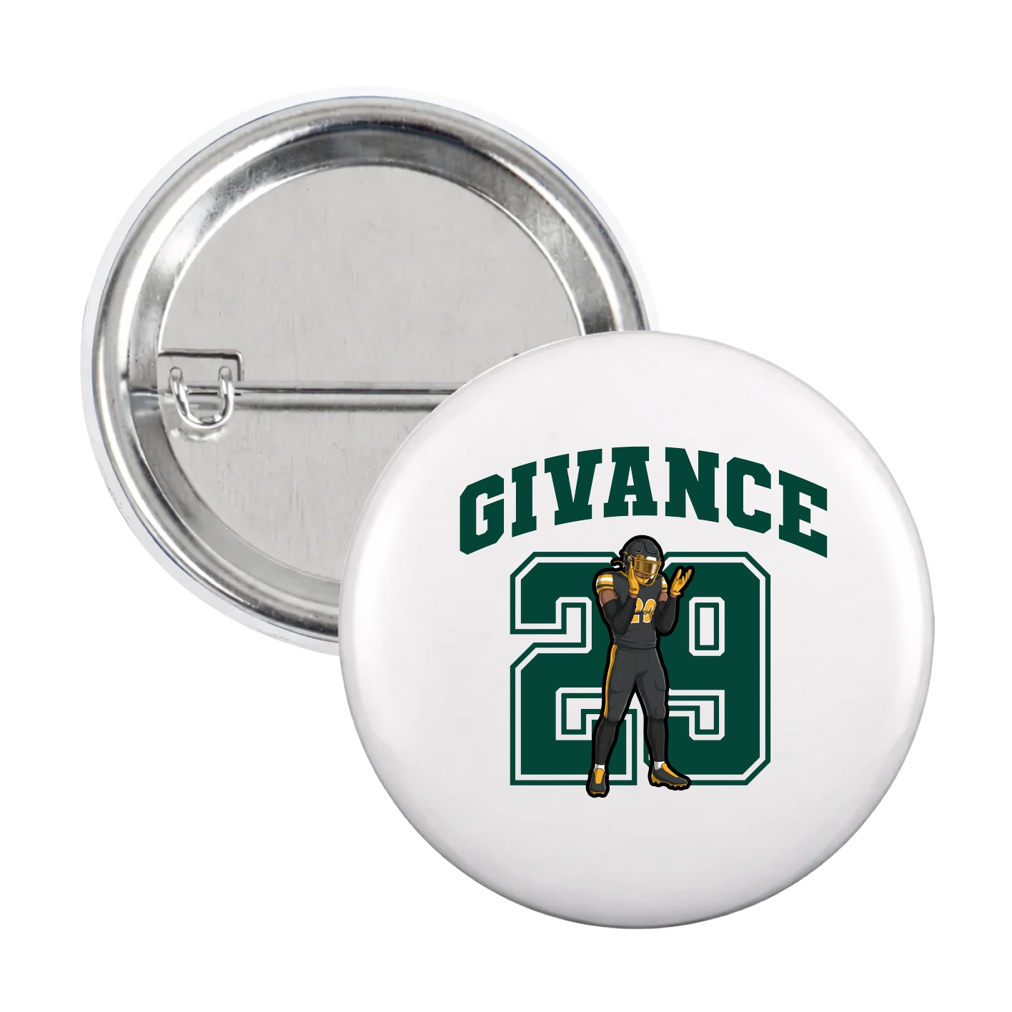 Game Day Button — Number in White