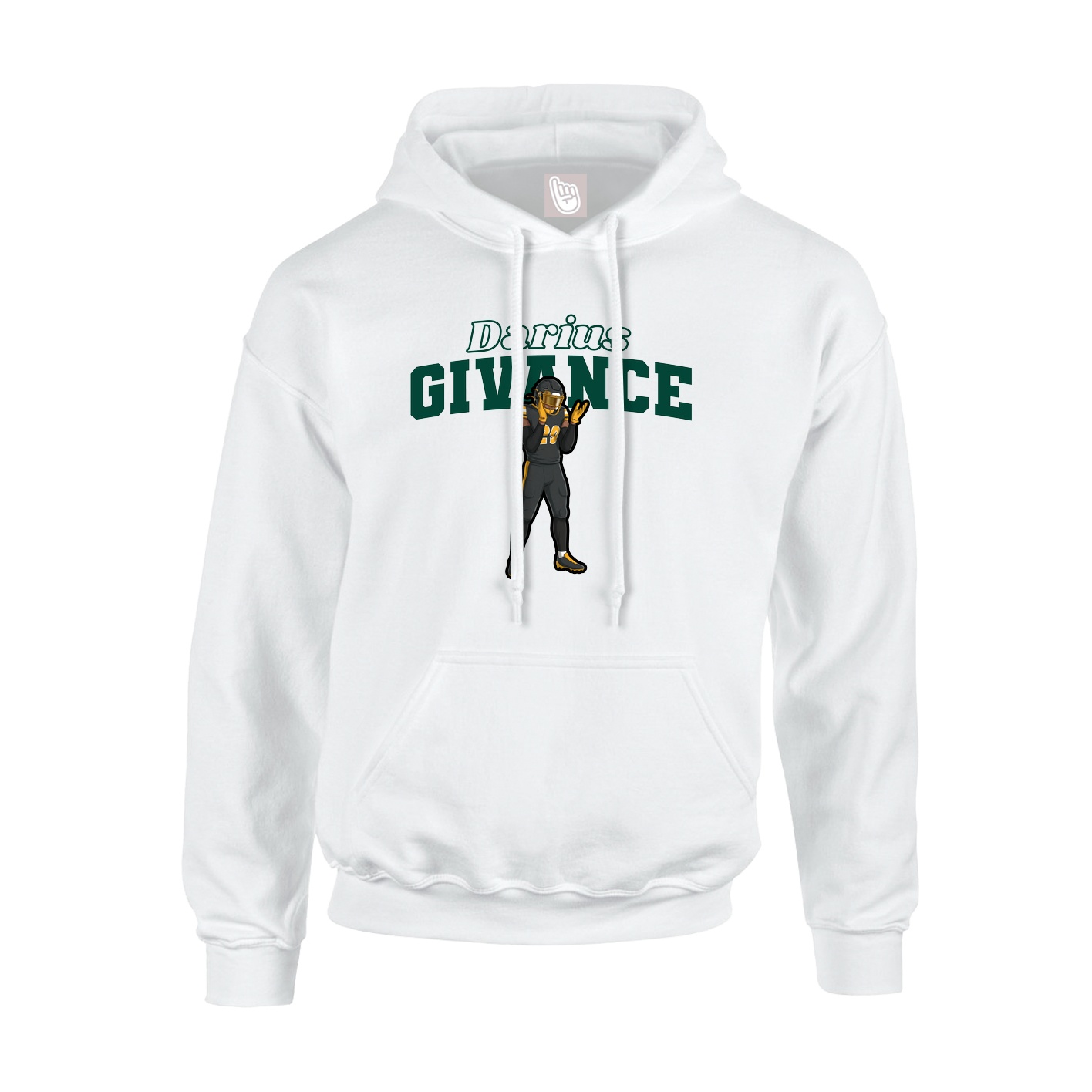Hoodie — Name Arch in White