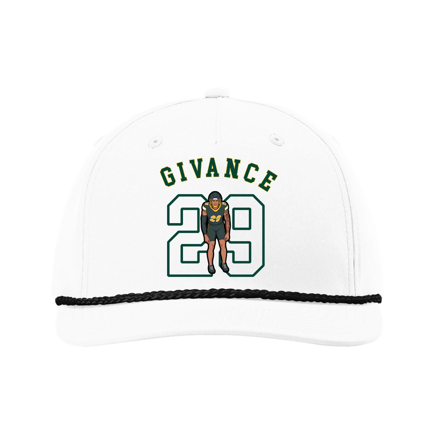 Five-Panel Classic Rope Cap — Shirsey Arch in White