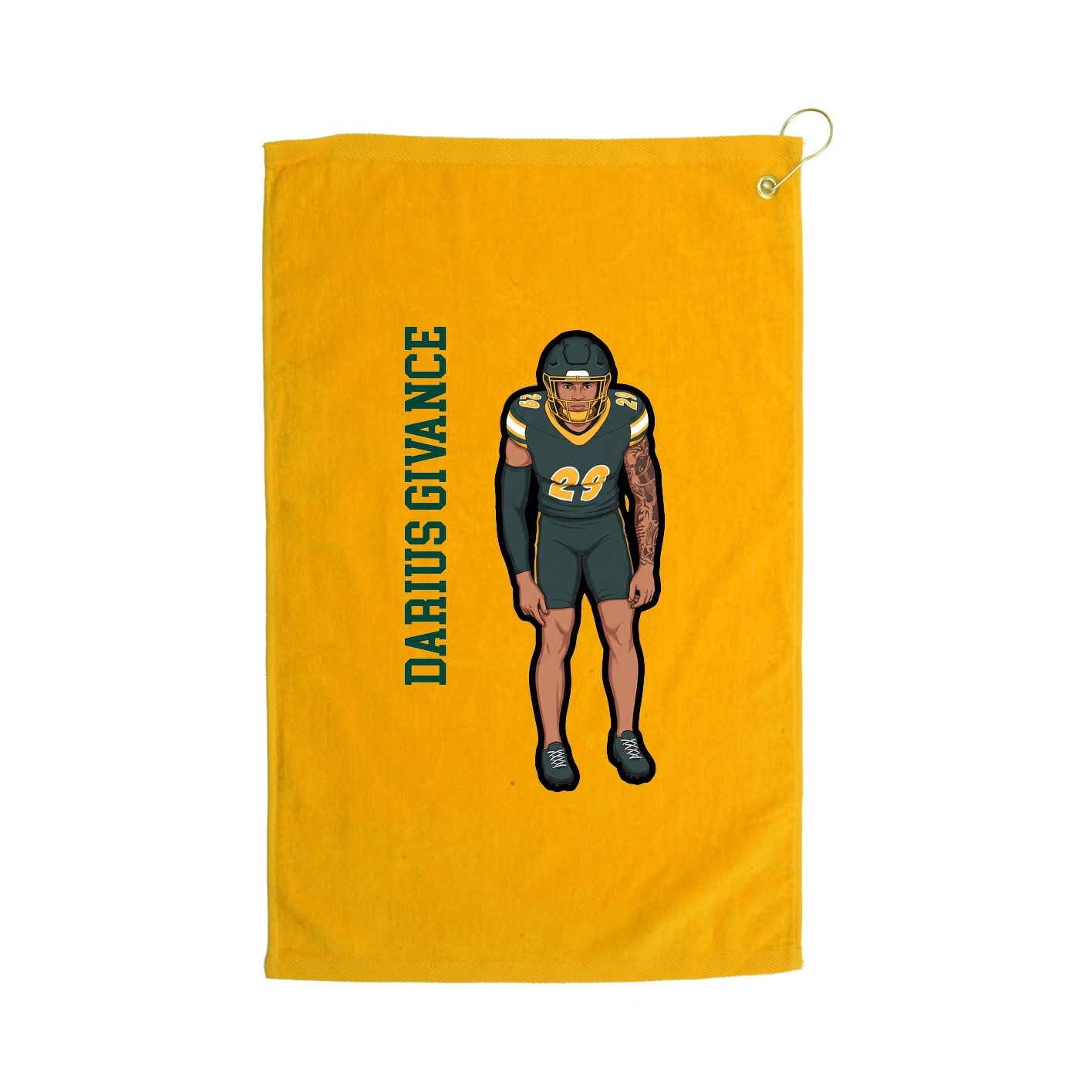 Golf Towel — Name Vertical in Gold