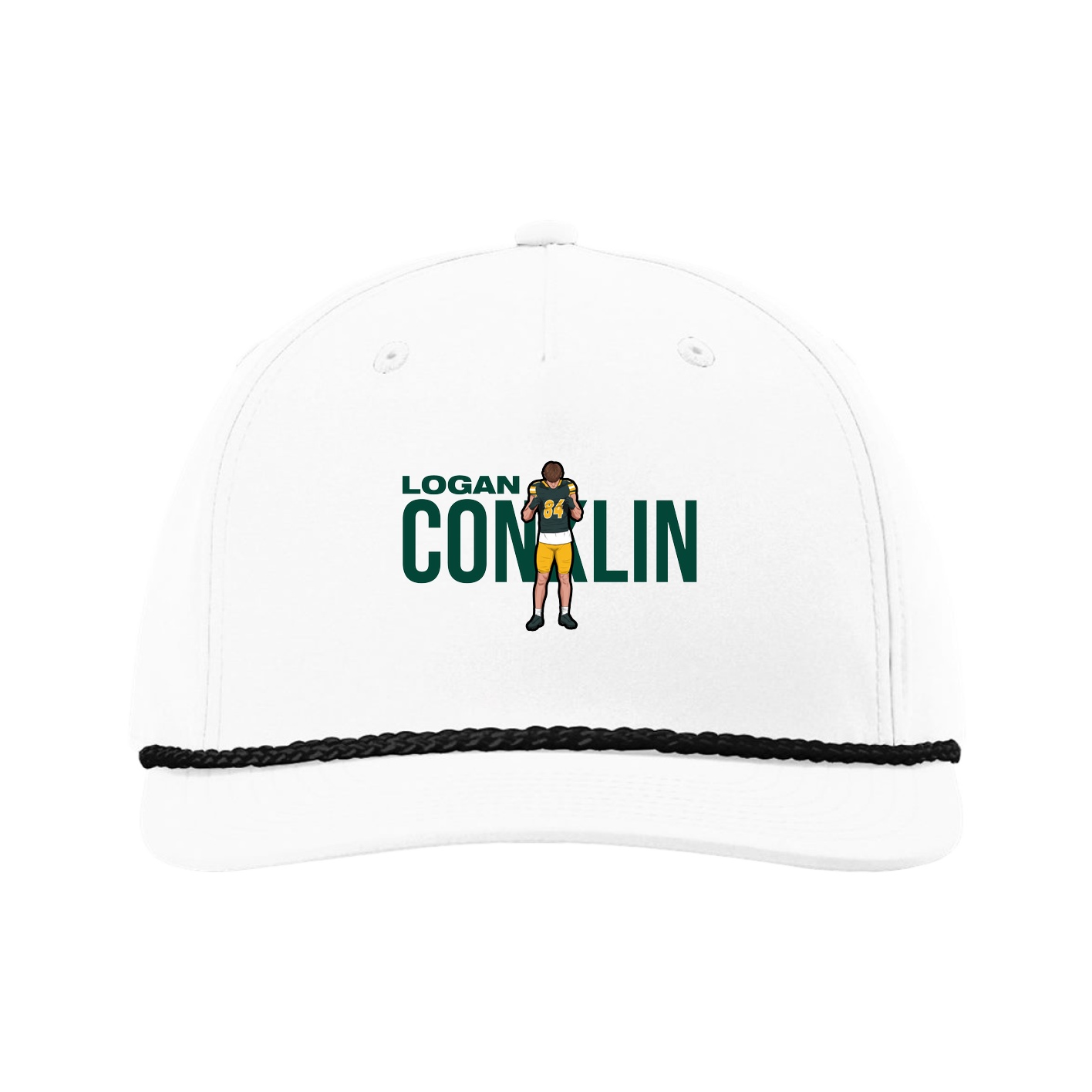 Five-Panel Classic Rope Cap — Player Name in White