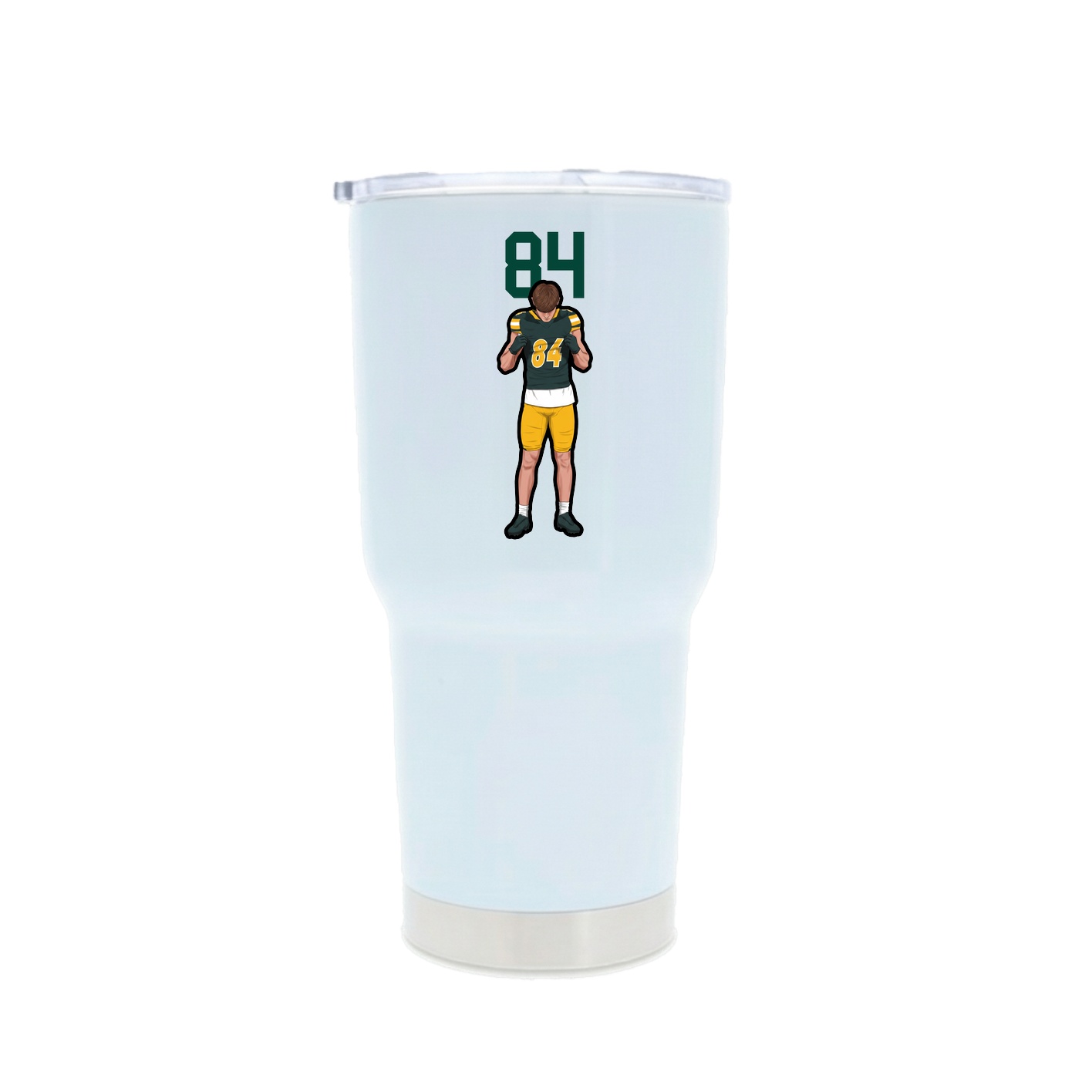 30oz Stainless Steel Tumbler — Number Top in White