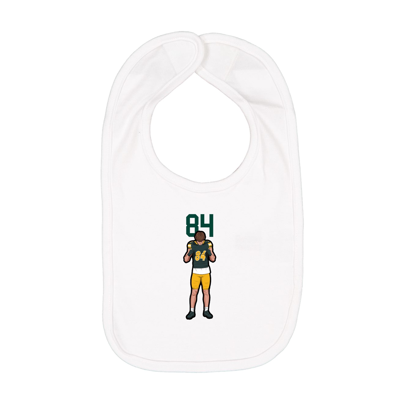 Infant Bib — Number Top in White