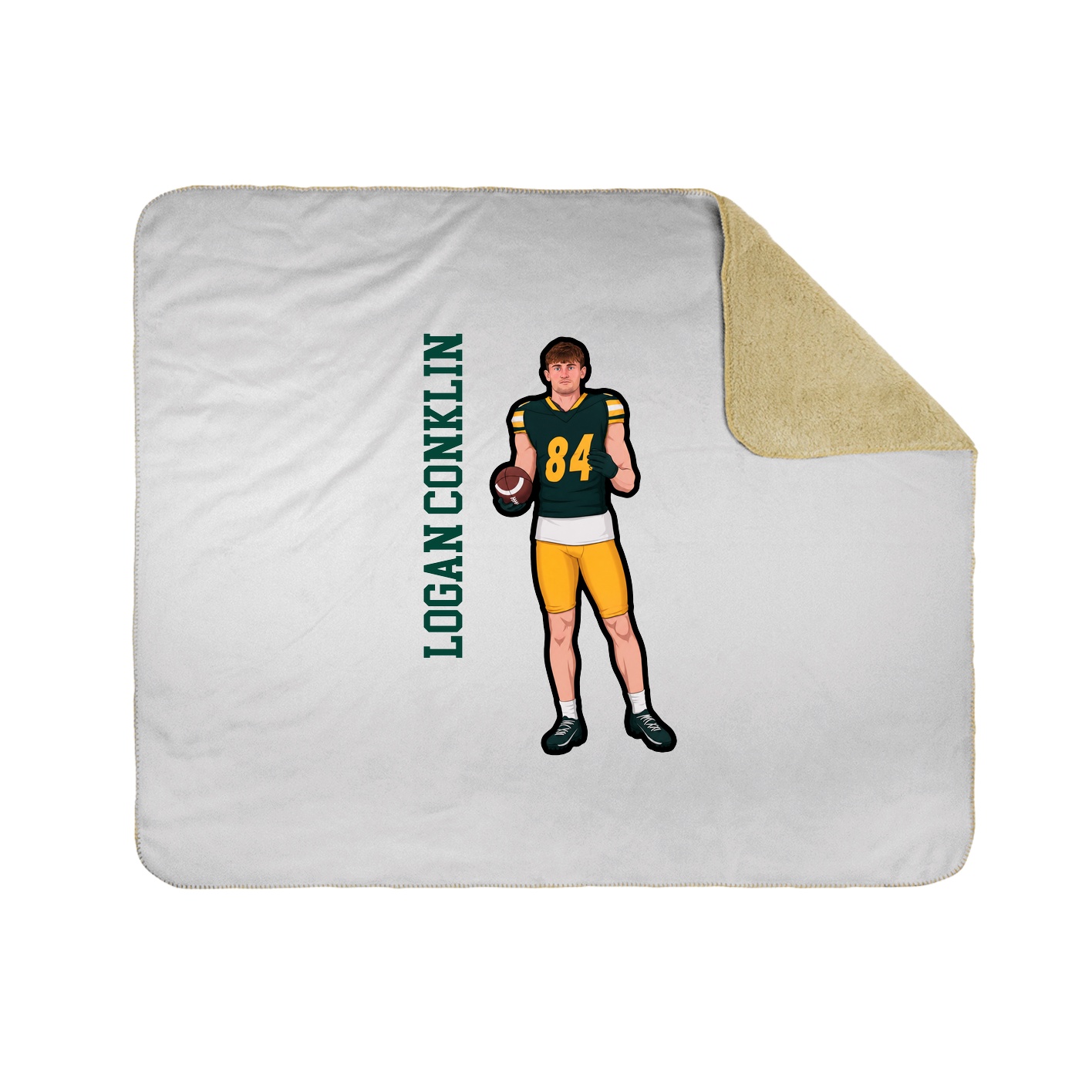 Throw Blanket — Name Vertical in White
