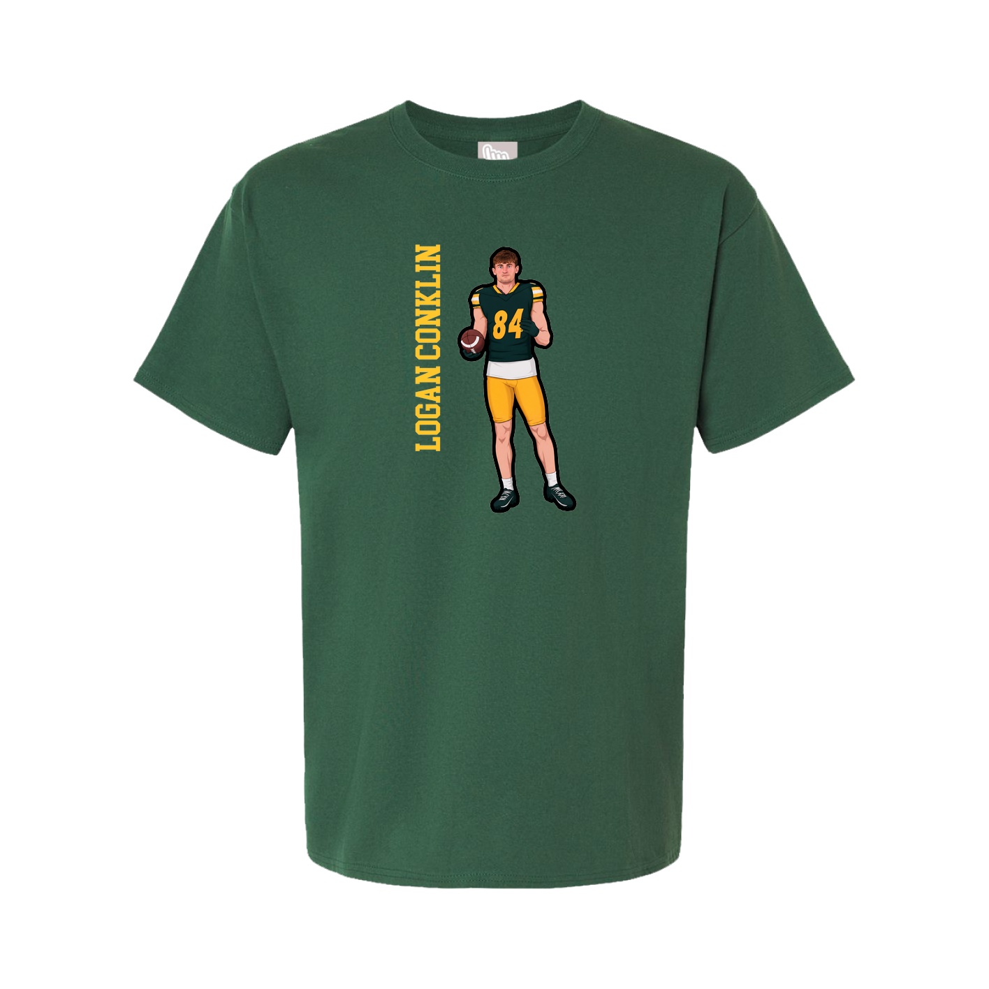 Youth Tee — Name Vertical in Green