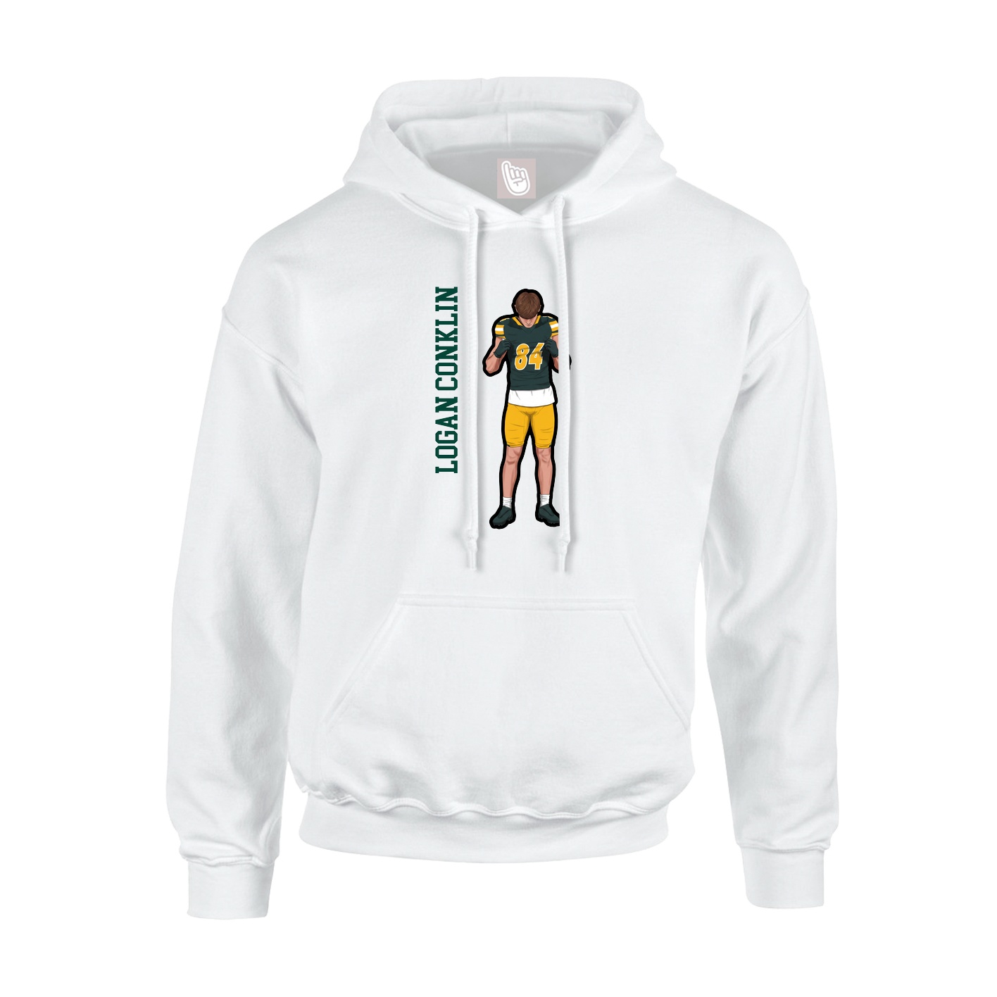 Hoodie — Name Vertical in White
