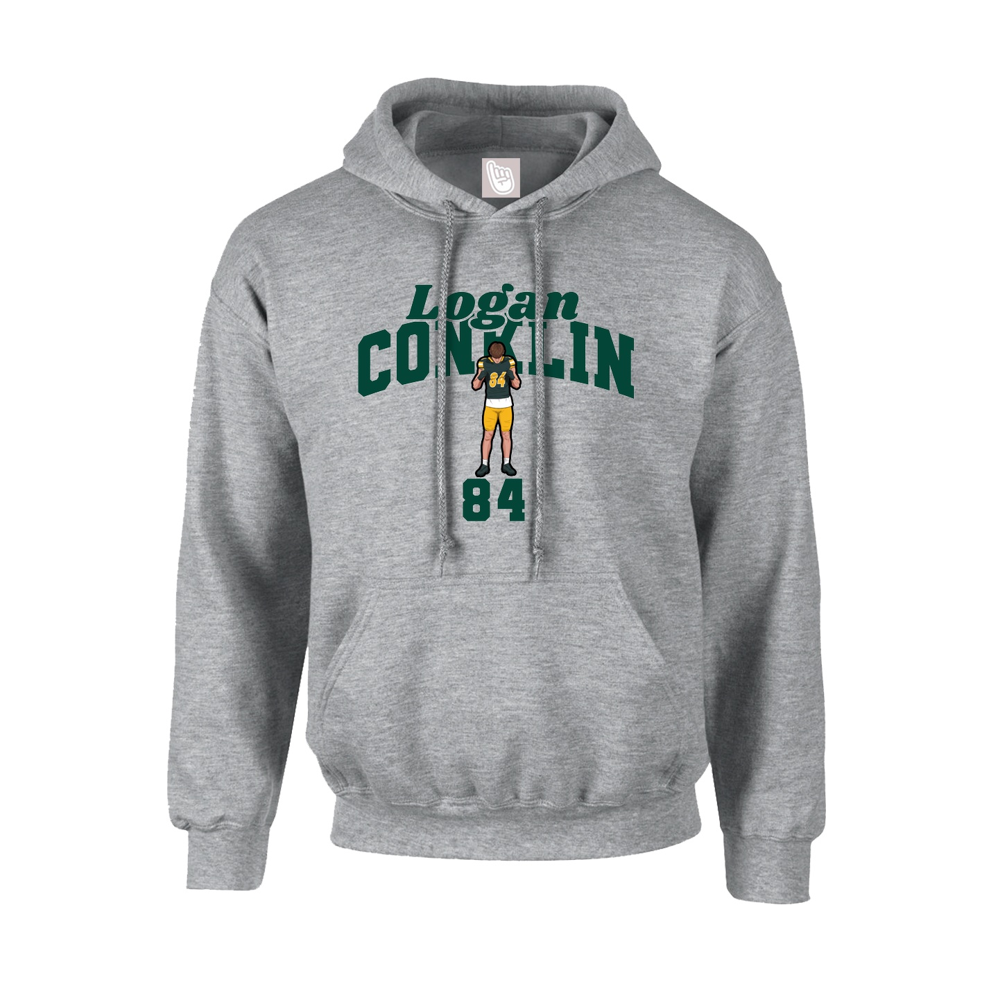 Youth Hoodie — Signature Arch in Grey