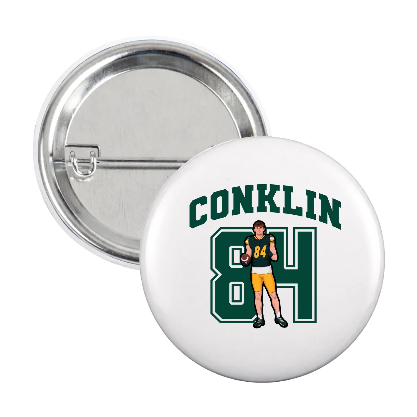 Game Day Button — Number in White