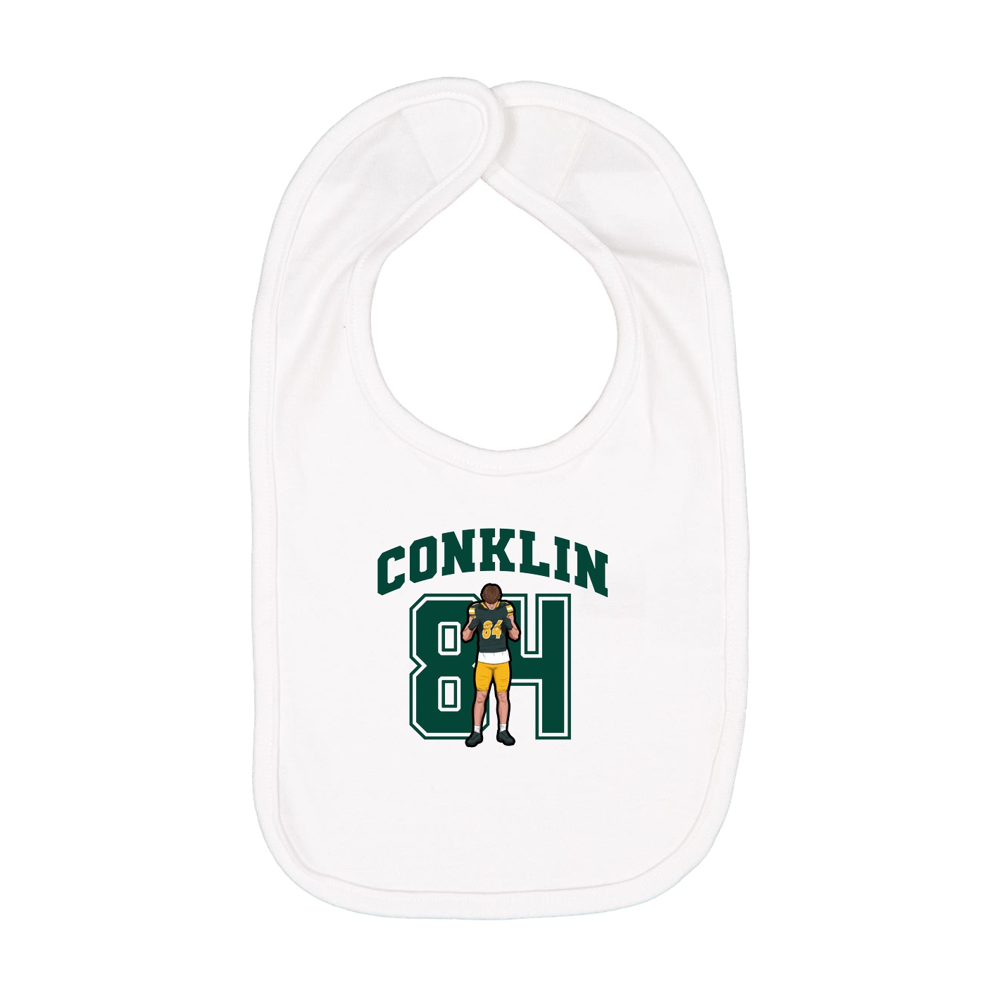 Infant Bib — Number in White