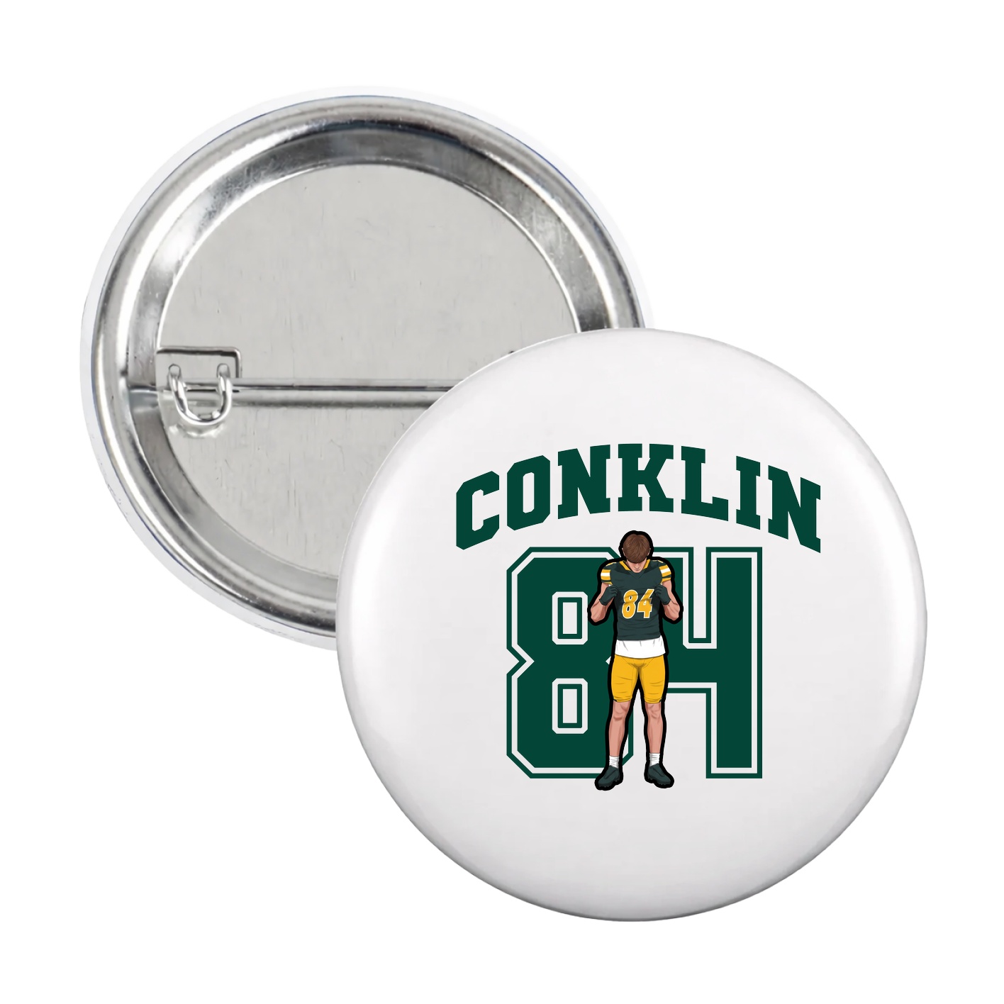 Game Day Button — Number in White