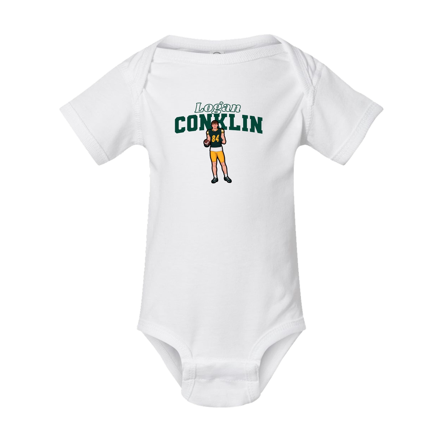 Baby Onesie — Name Arch in White