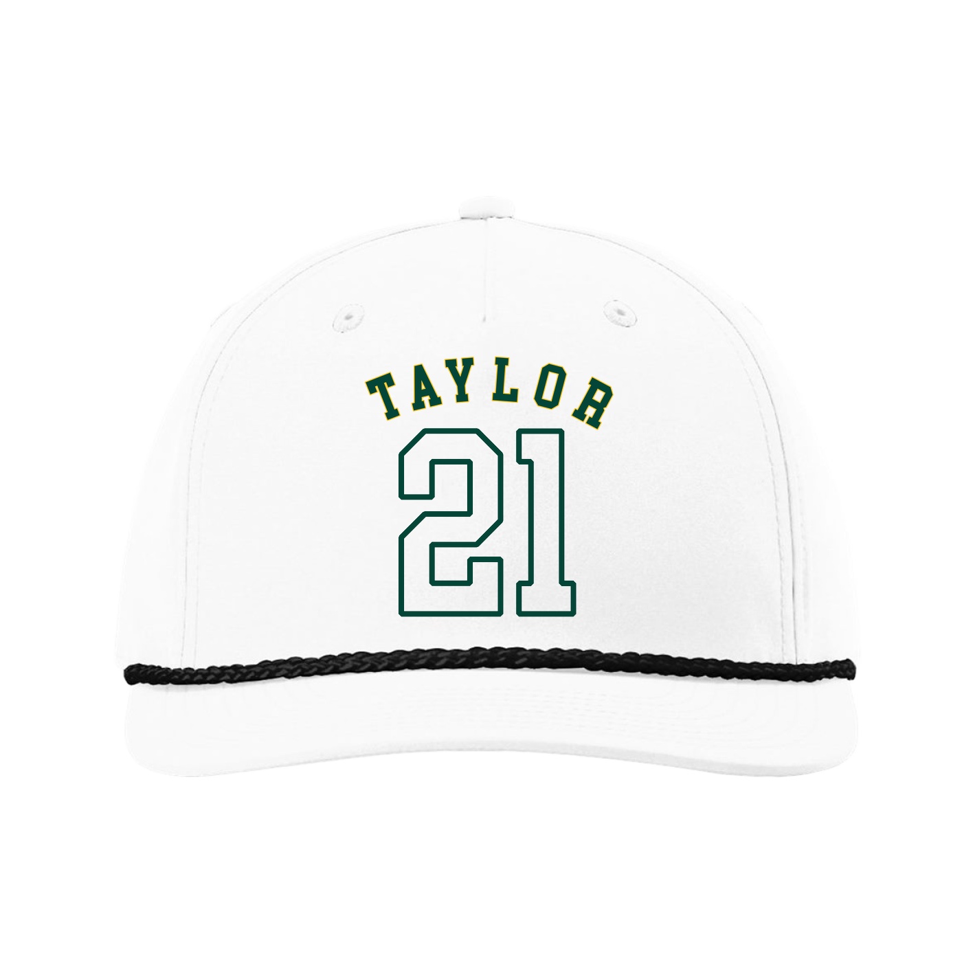 Five-Panel Classic Rope Cap — Shirsey Arch in White
