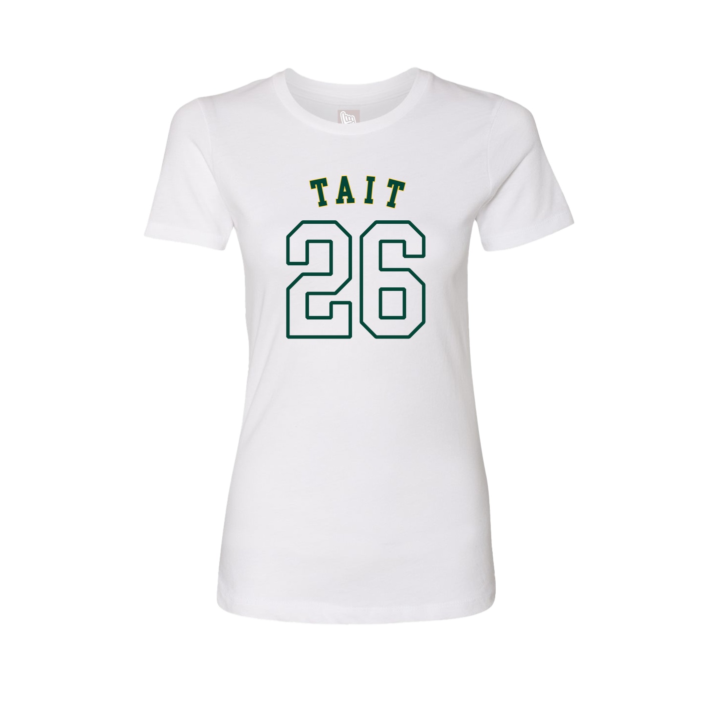Fitted Women's Tee — Shirsey Arch in White