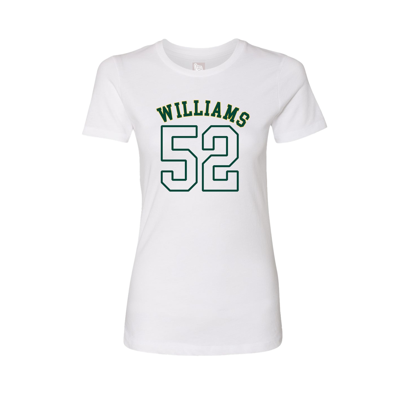 Fitted Women's Tee — Shirsey Arch in White