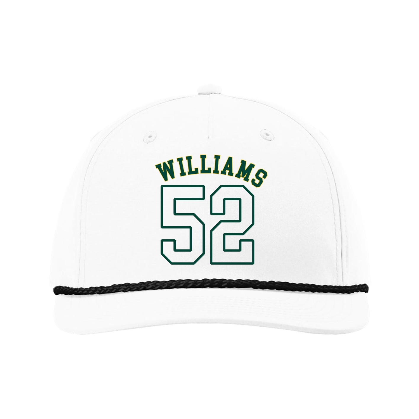 Five-Panel Classic Rope Cap — Shirsey Arch in White
