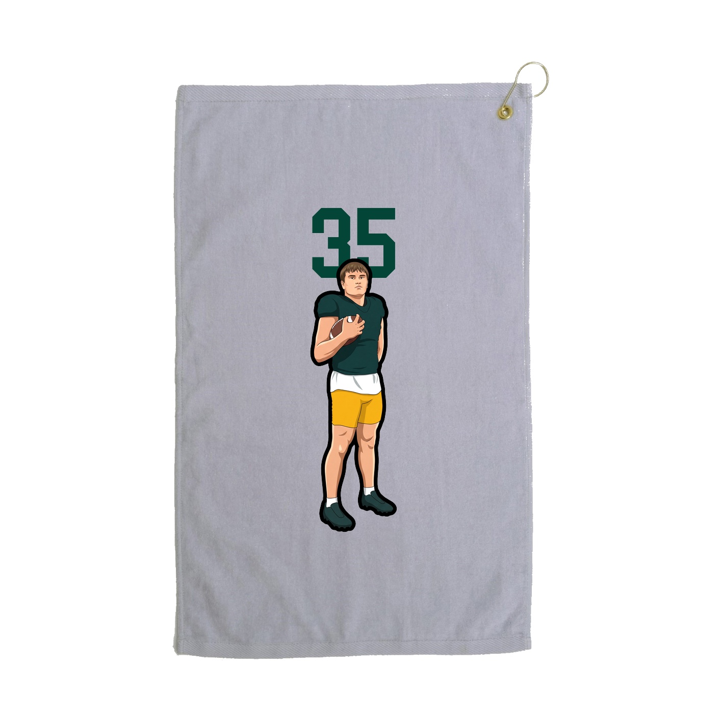Golf Towel — Number Top in Grey